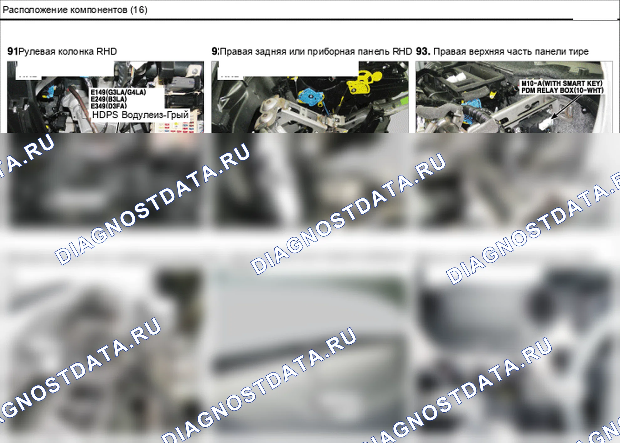 Расположение компонентов — Электросхема расположения компонентов — Электросхема расположения компонентов, Схема 62 из 136. Hyundai GRAND i10/Xcent BA (2014-2017)