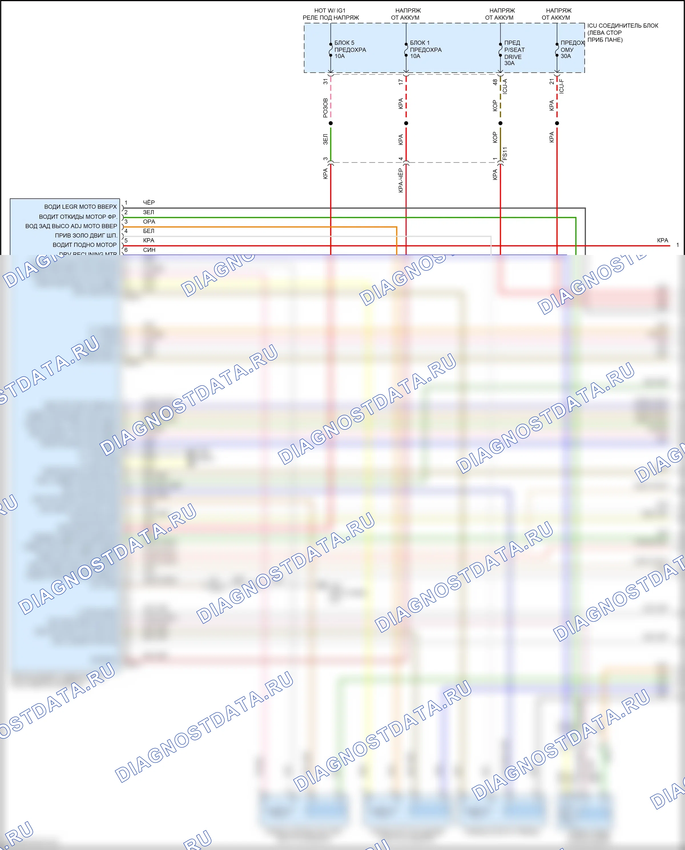 Память — Электросхема сиденья памяти водителя — Электросхема сиденья памяти водителя (1 из 2). Hyundai IONIQ 5 I (2021-2024)