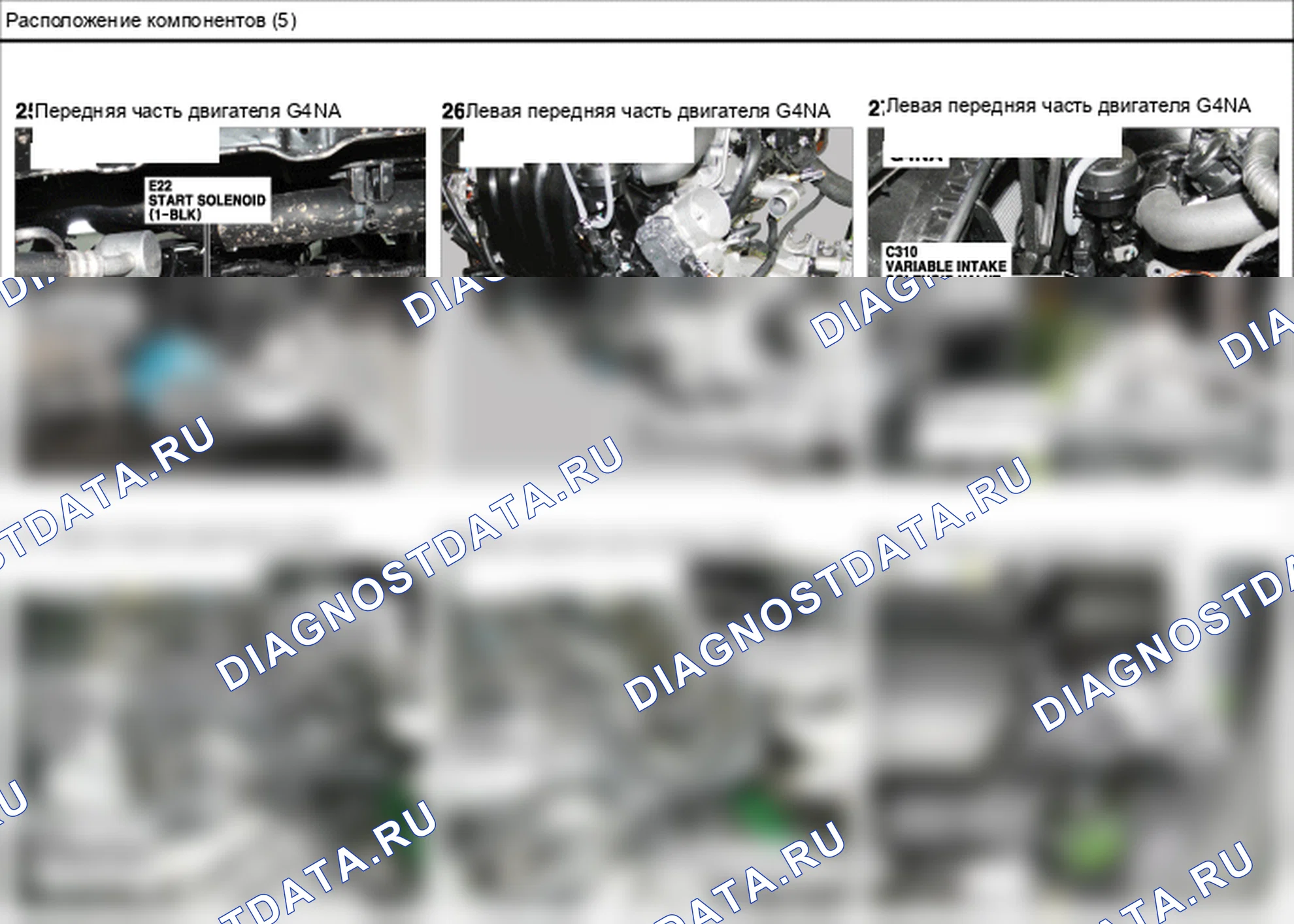 Расположение компонентов — Электросхема расположения компонентов — Электросхема расположения компонентов, Схема 22 из 210. Hyundai ix35 EL (2010-2016)
