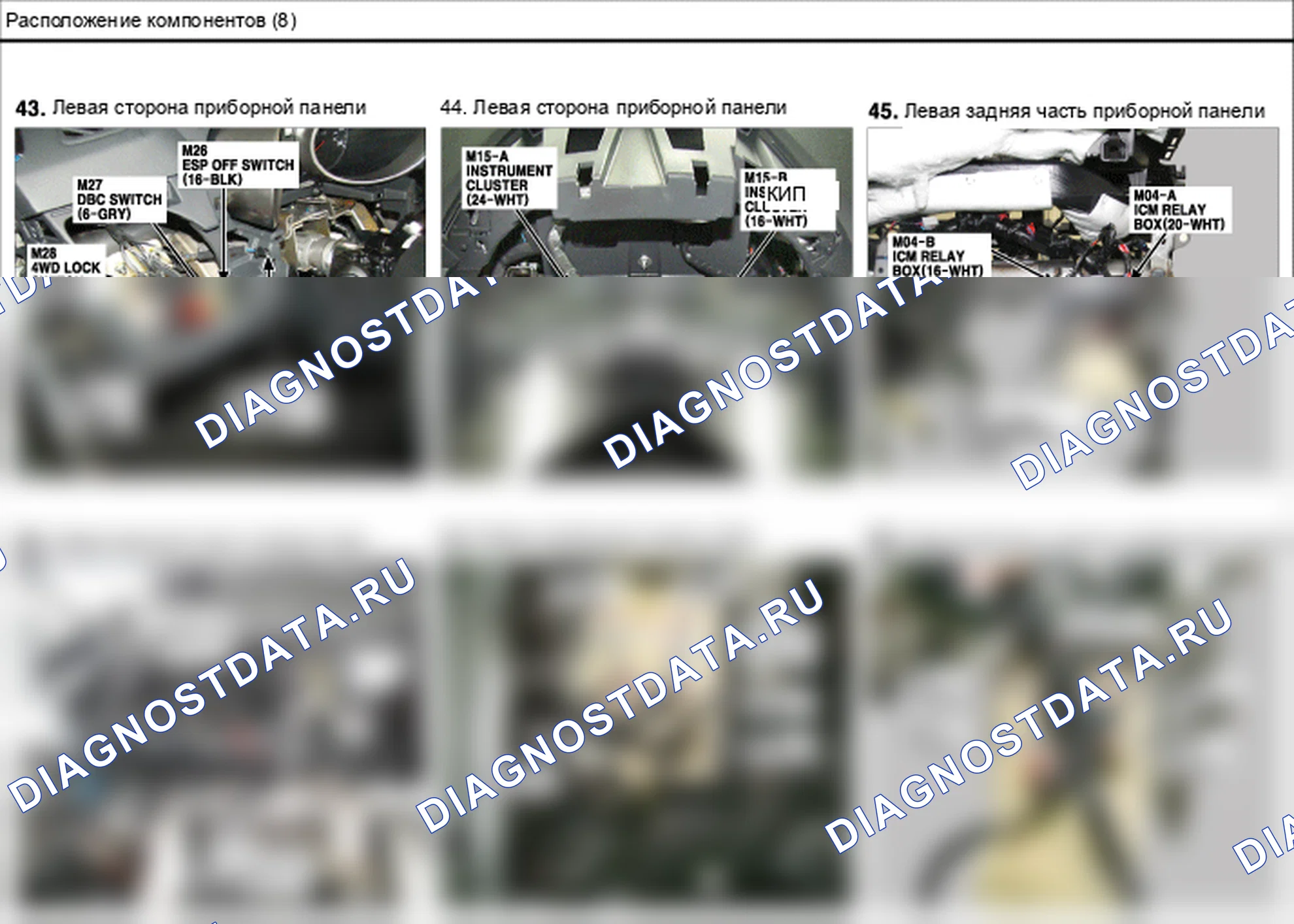 Расположение компонентов — Электросхема расположения компонентов — Электросхема расположения компонентов, Схема 40 из 210. Hyundai ix35 EL (2010-2016)