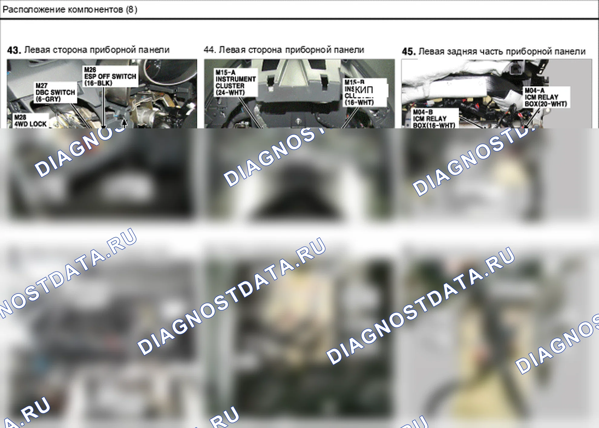 Расположение компонентов — Электросхема расположения компонентов — Электросхема расположения компонентов, Схема 37 из 210. Hyundai ix35 EL (2010-2016)