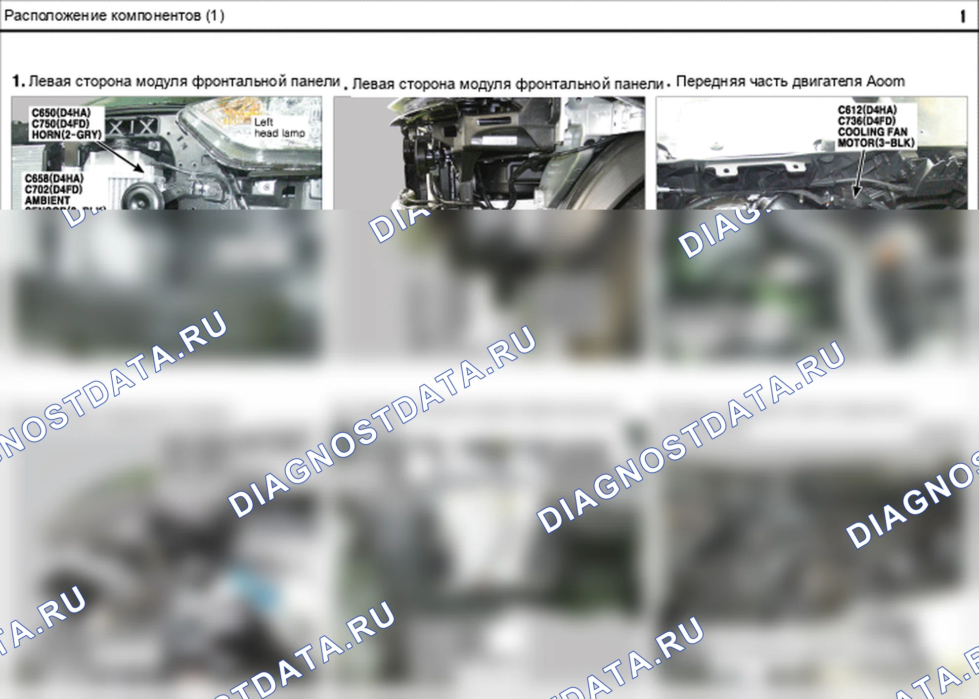 Расположение компонентов — Электросхема расположения компонентов — Электросхема расположения компонентов, Схема 3 из 210. Hyundai ix35 EL (2010-2016)