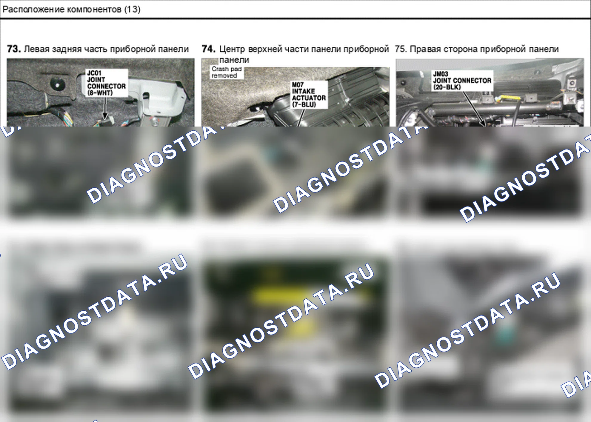 Расположение компонентов — Электросхема расположения компонентов — Электросхема расположения компонентов, Схема 63 из 210. Hyundai ix35 EL (2010-2016)