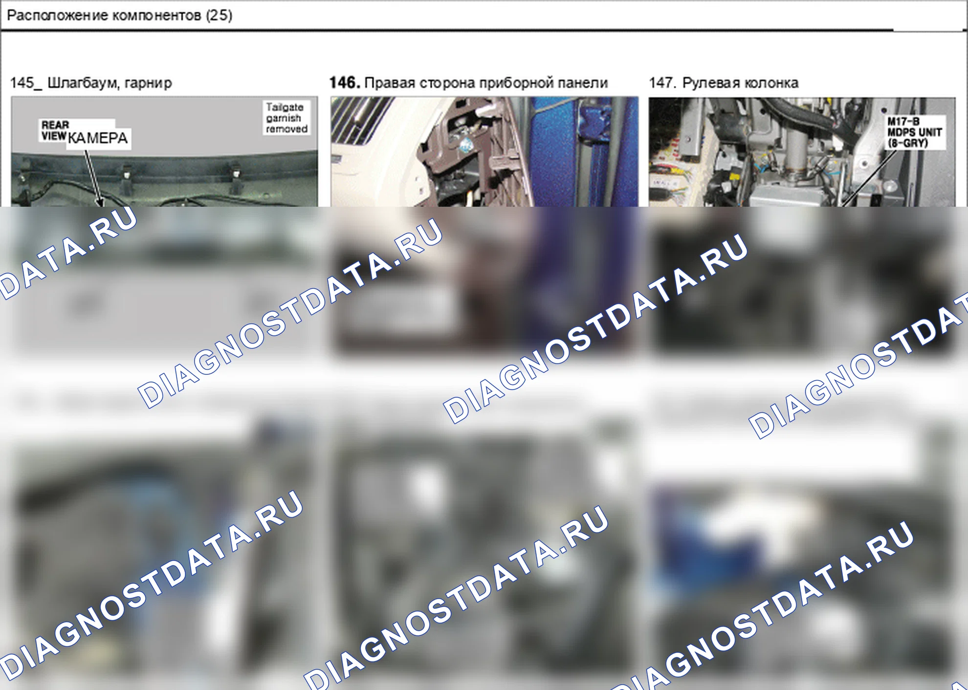 Расположение компонентов — Электросхема расположения компонентов — Электросхема расположения компонентов, Схема 121 из 210. Hyundai ix35 EL (2010-2016)