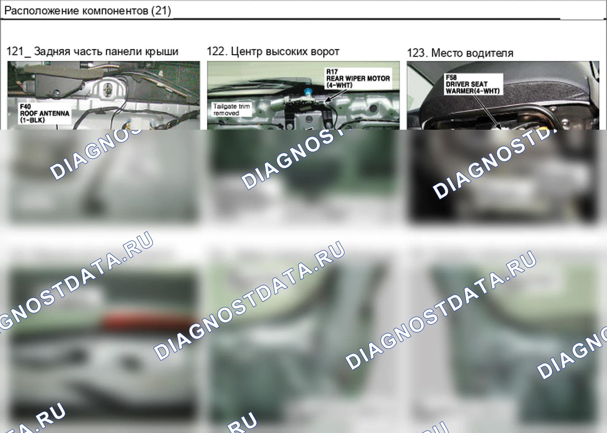 Расположение компонентов — Электросхема расположения компонентов — Электросхема расположения компонентов, Схема 104 из 210. Hyundai ix35 EL (2010-2016)