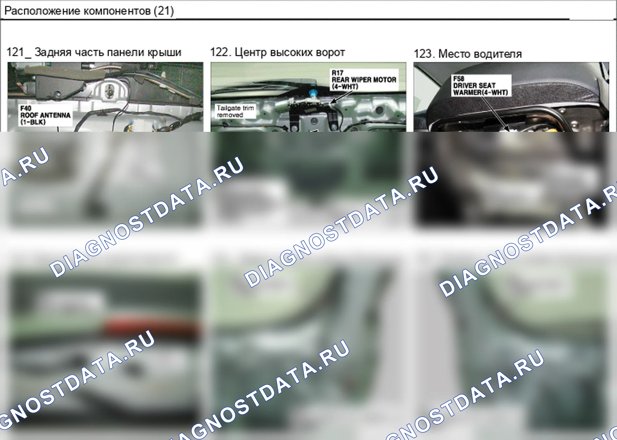 Расположение компонентов — Электросхема расположения компонентов — Электросхема расположения компонентов, Схема 103 из 210. Hyundai ix35 EL (2010-2016)