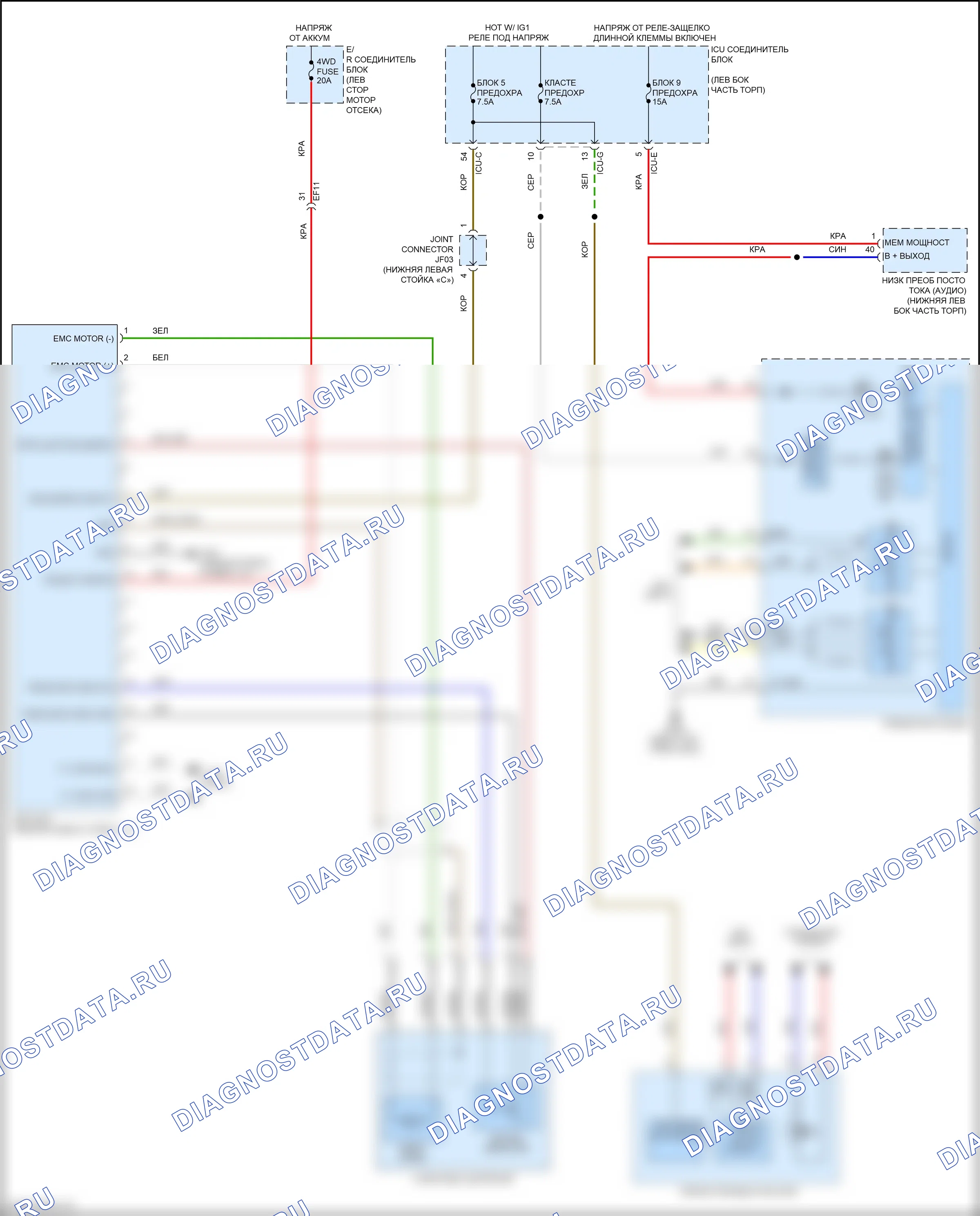 Коробка передач — Электросхема раздаточной коробки — Электросхема раздаточной коробки. Hyundai Palisade I (2018-2022)