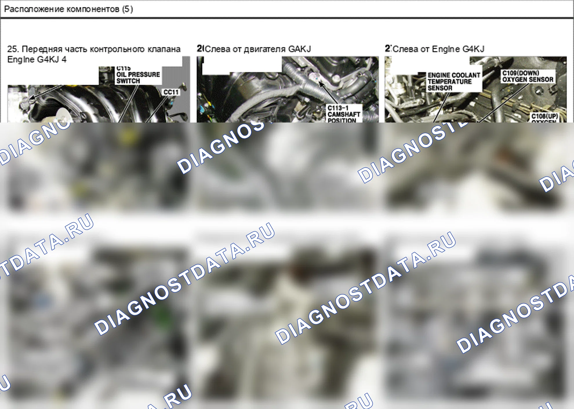 Расположение компонентов — Электросхема расположения компонентов — Электросхема расположения компонентов, Схема 9 из 54. Hyundai Santafe Sport DMA (2014-2017)