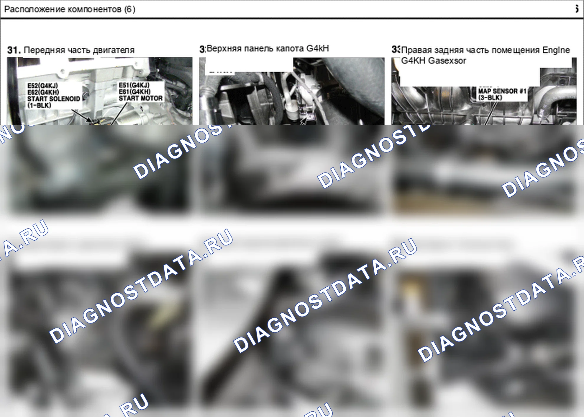 Расположение компонентов — Электросхема расположения компонентов — Электросхема расположения компонентов, Схема 11 из 54. Hyundai Santafe Sport DMA (2014-2017)