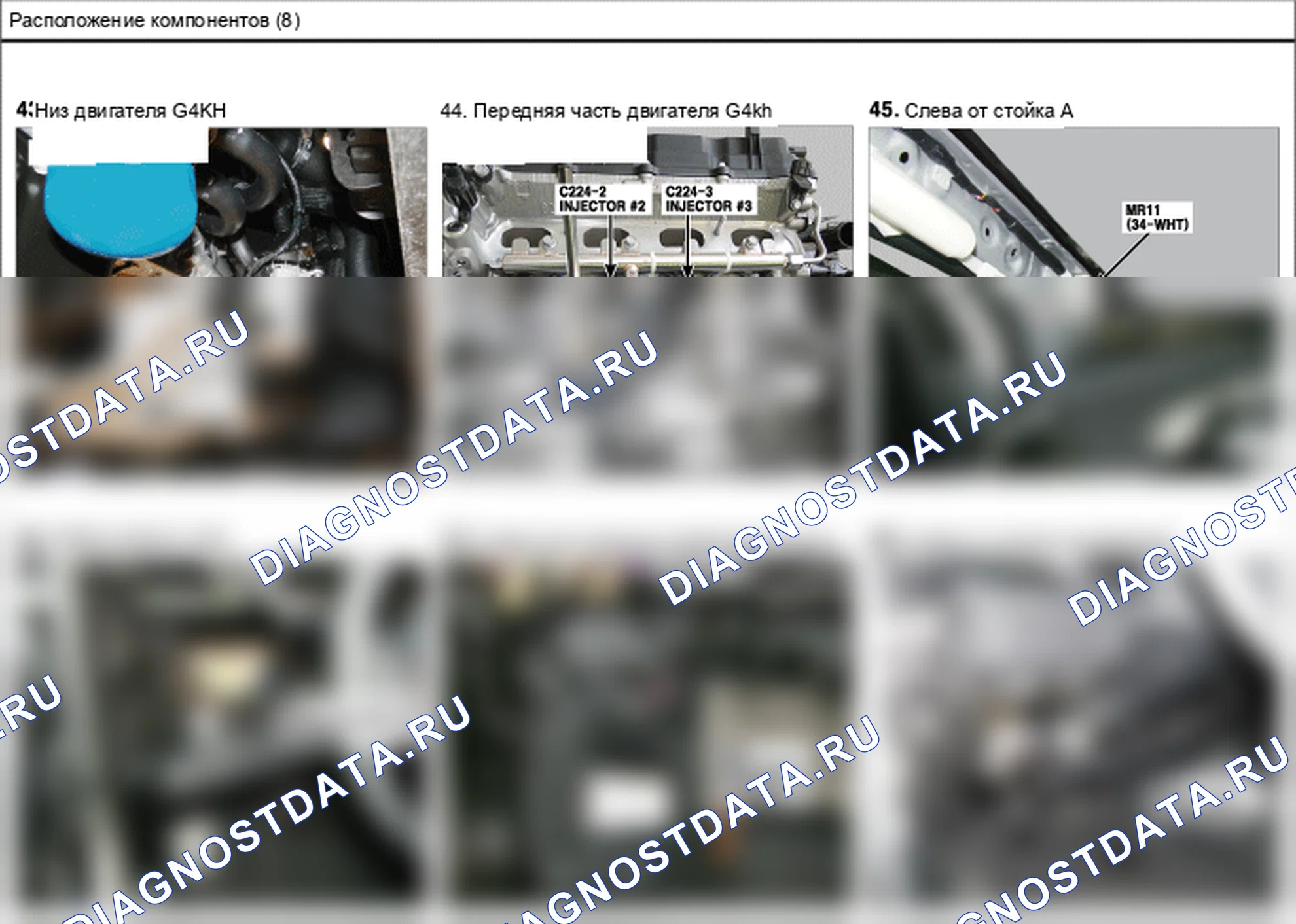 Расположение компонентов — Электросхема расположения компонентов — Электросхема расположения компонентов, Схема 15 из 54. Hyundai Santafe Sport DMA (2014-2017)