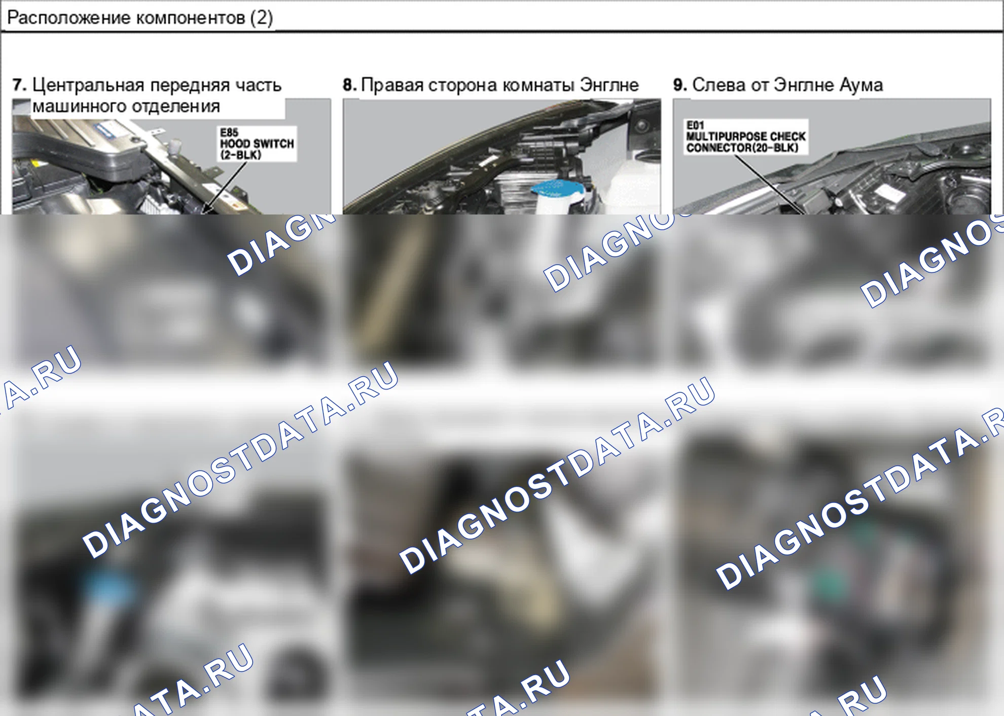 Расположение компонентов — Электросхема расположения компонентов — Электросхема расположения компонентов, Схема 3 из 54. Hyundai Santafe Sport DMA (2014-2017)