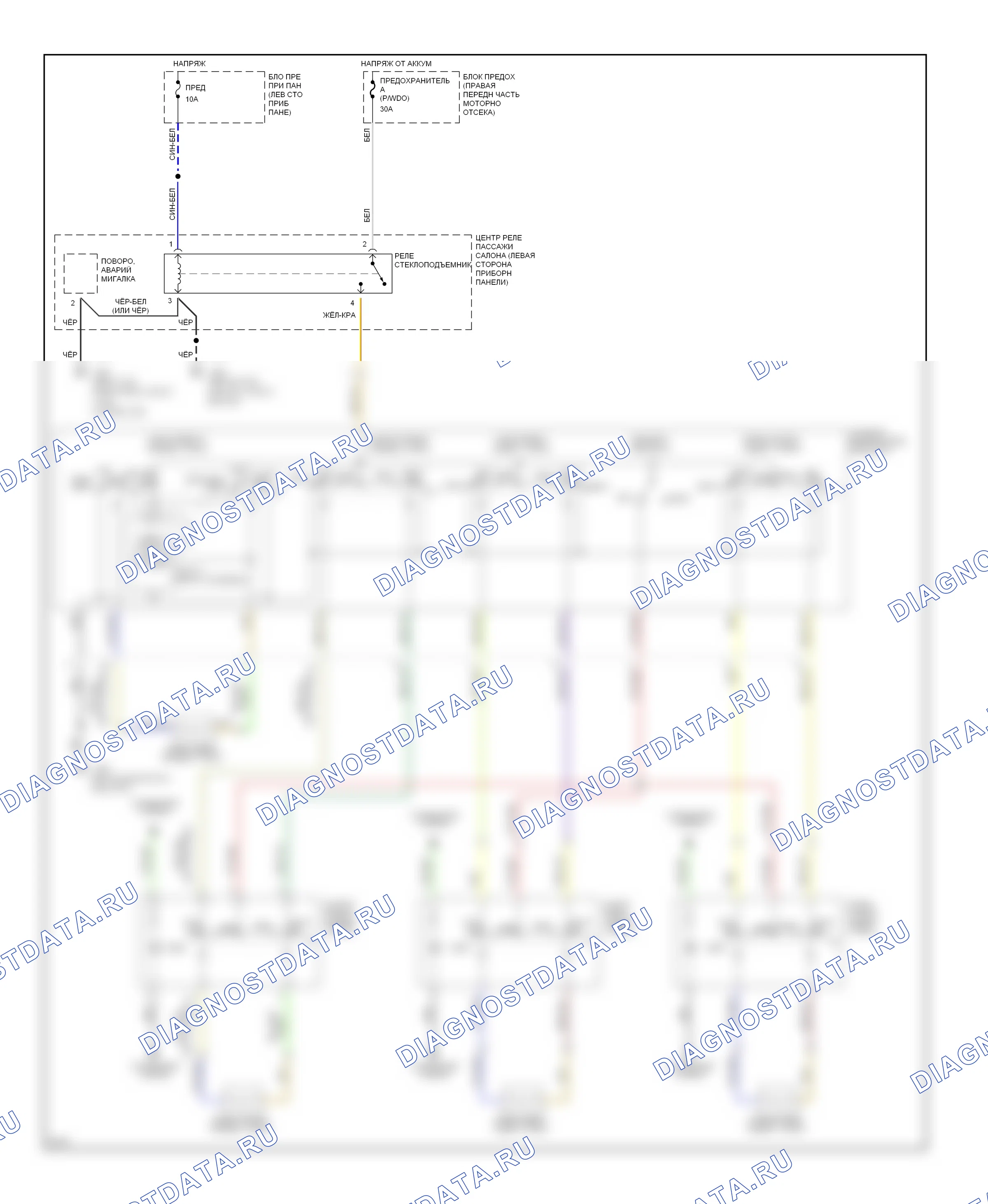 Стеклоподъемники — Электросхема стеклоподъемника — Электросхема стеклоподъемника. Hyundai Sonata III (1993-1996)