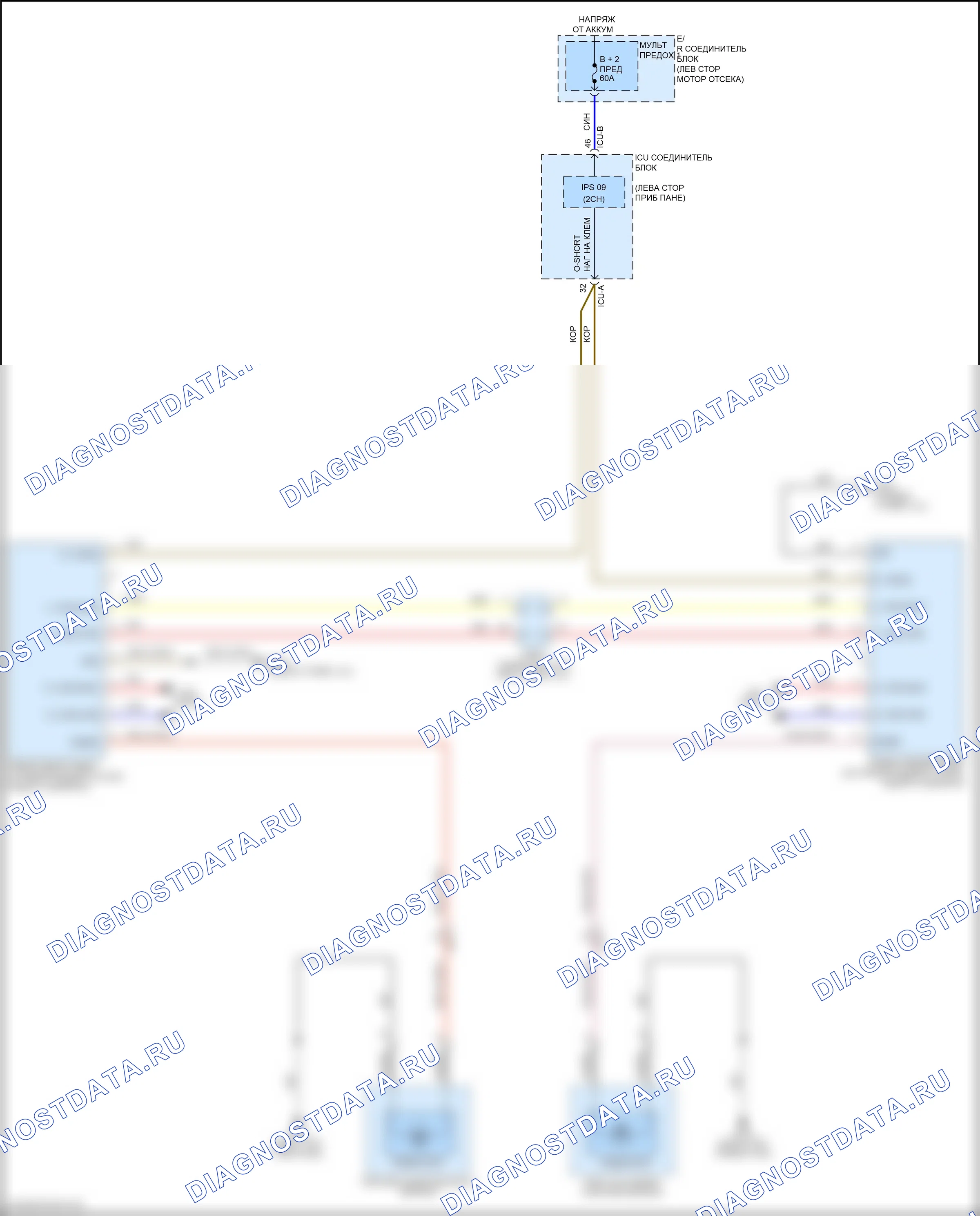 Системы помощи водителю — Электросхема информационной системы в слепой зоне, nx4a — Электросхема информационной системы в слепой зоне, nx4a. Hyundai Tucson IV (2020-2024)