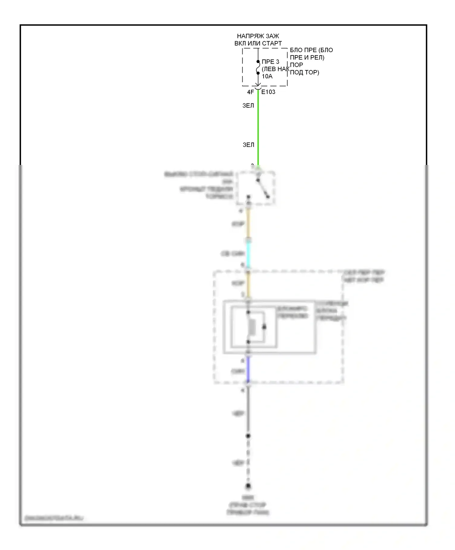 Блокировка селектора — Электросхема блокировки селектора — Электросхема блокировки селектора. Infiniti FX50 II (2008-2012)