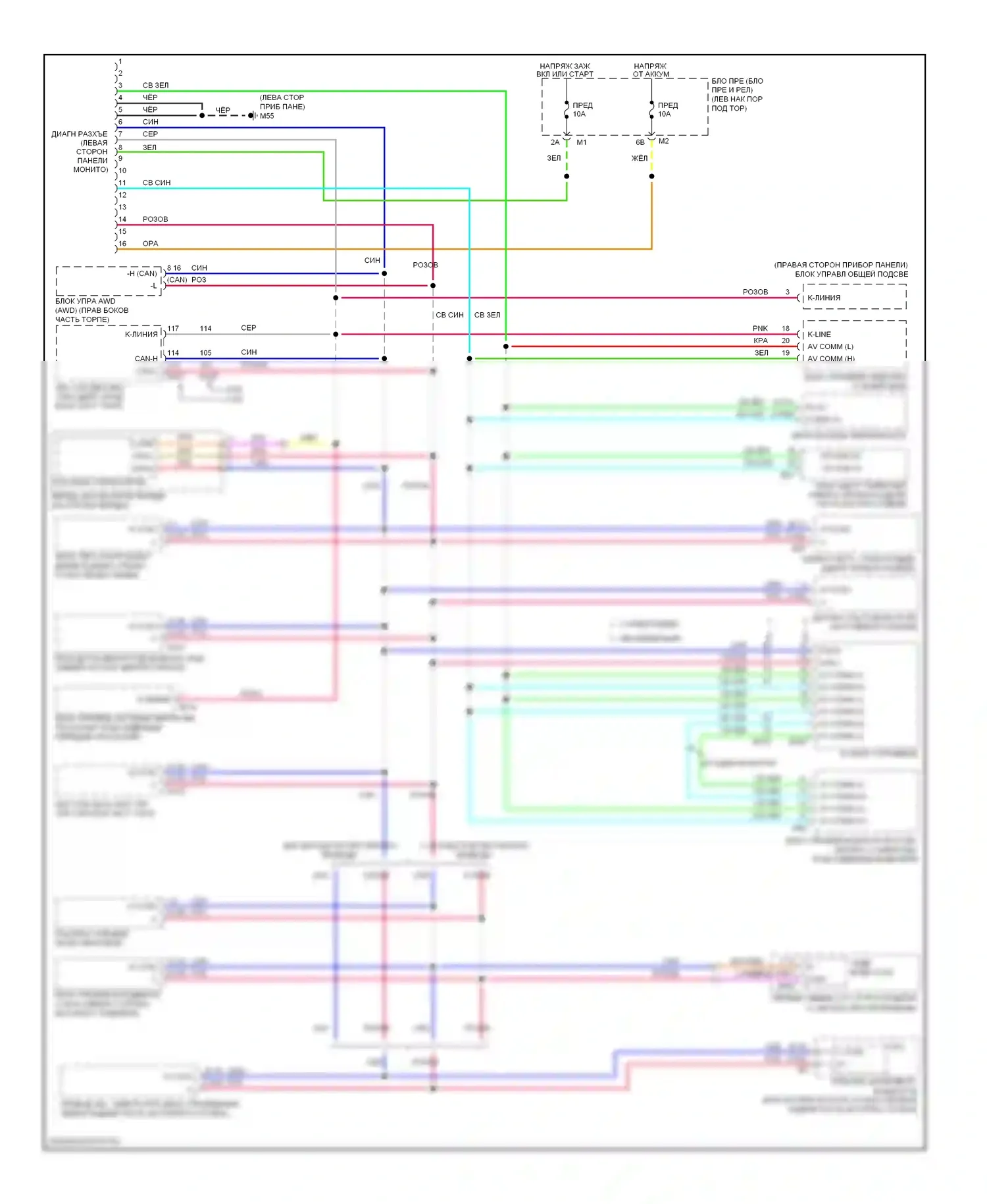 Can шина — Can шина электросхема, без активных afs — Can шина электросхема, без активных afs. Infiniti FX50 II (2008-2012)