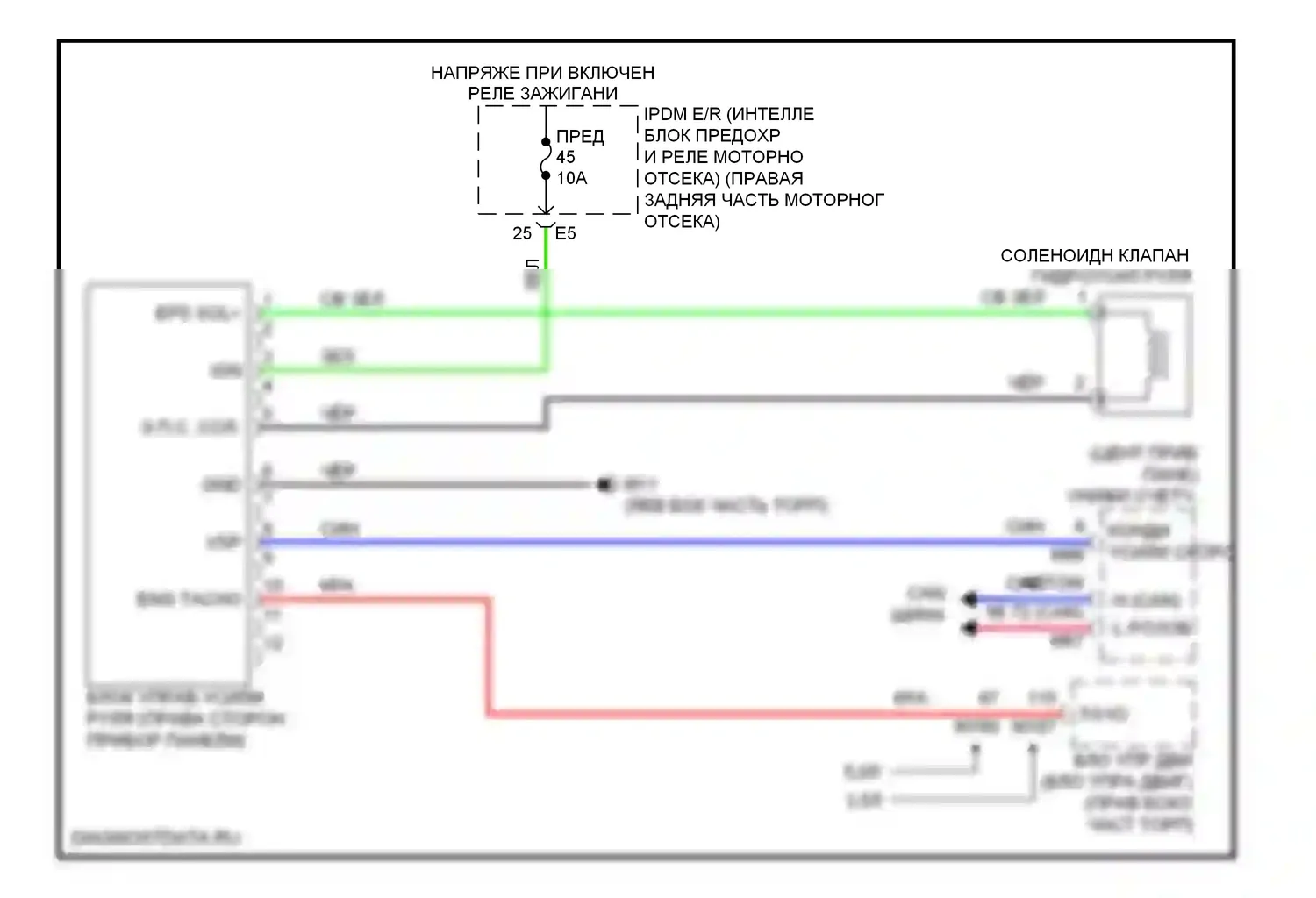 Электроусилитель руля — Электросхема электроусилителя руля, без ras — Электросхема электроусилителя руля, без ras. Infiniti FX50 II (2008-2012)