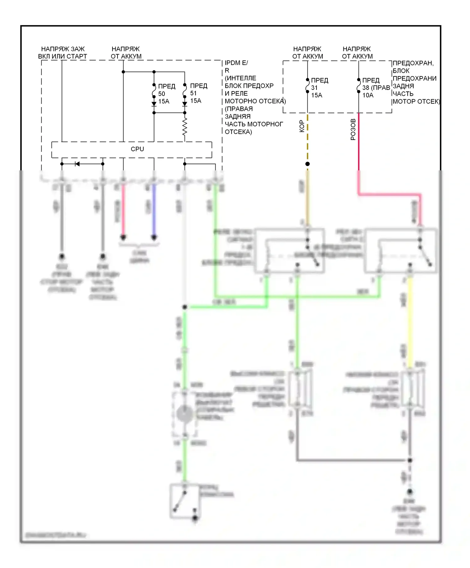 Клаксон — Электросхема клаксона — Электросхема клаксона. Infiniti FX50 II (2008-2012)