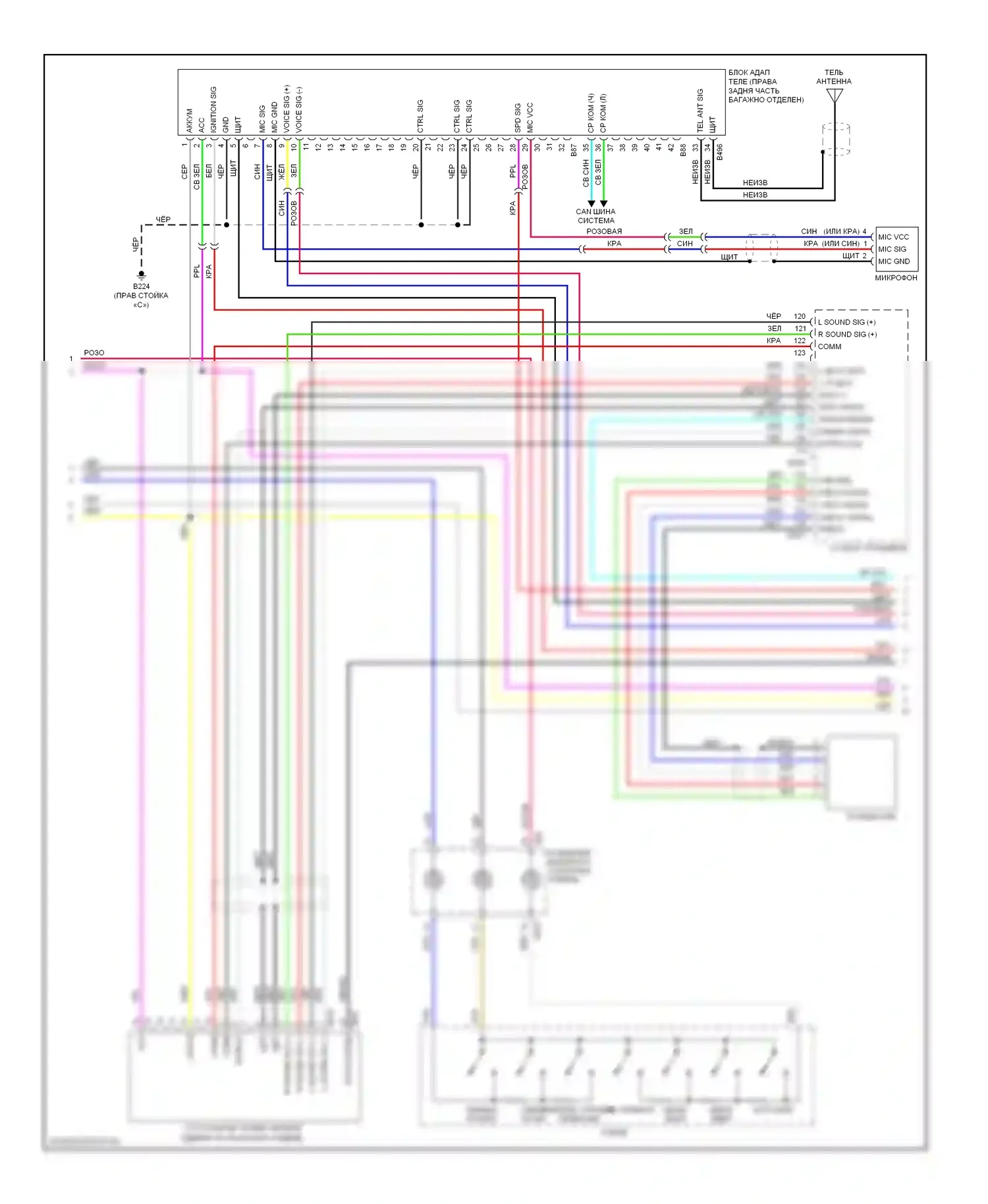 Магнитола — Электросхема магнитолы, без навигации — Электросхема магнитолы, без навигации (2 из 4). Infiniti FX50 II (2008-2012)
