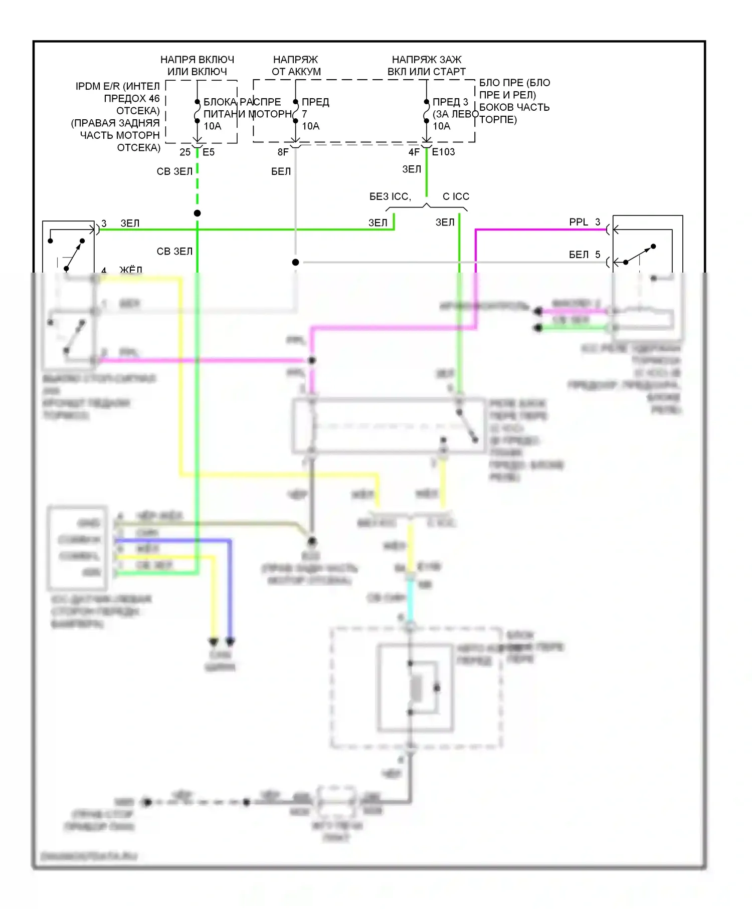 Блокировка селектора — Электросхема блокировки селектора — Электросхема блокировки селектора. Infiniti M37 IV (2010-2014)