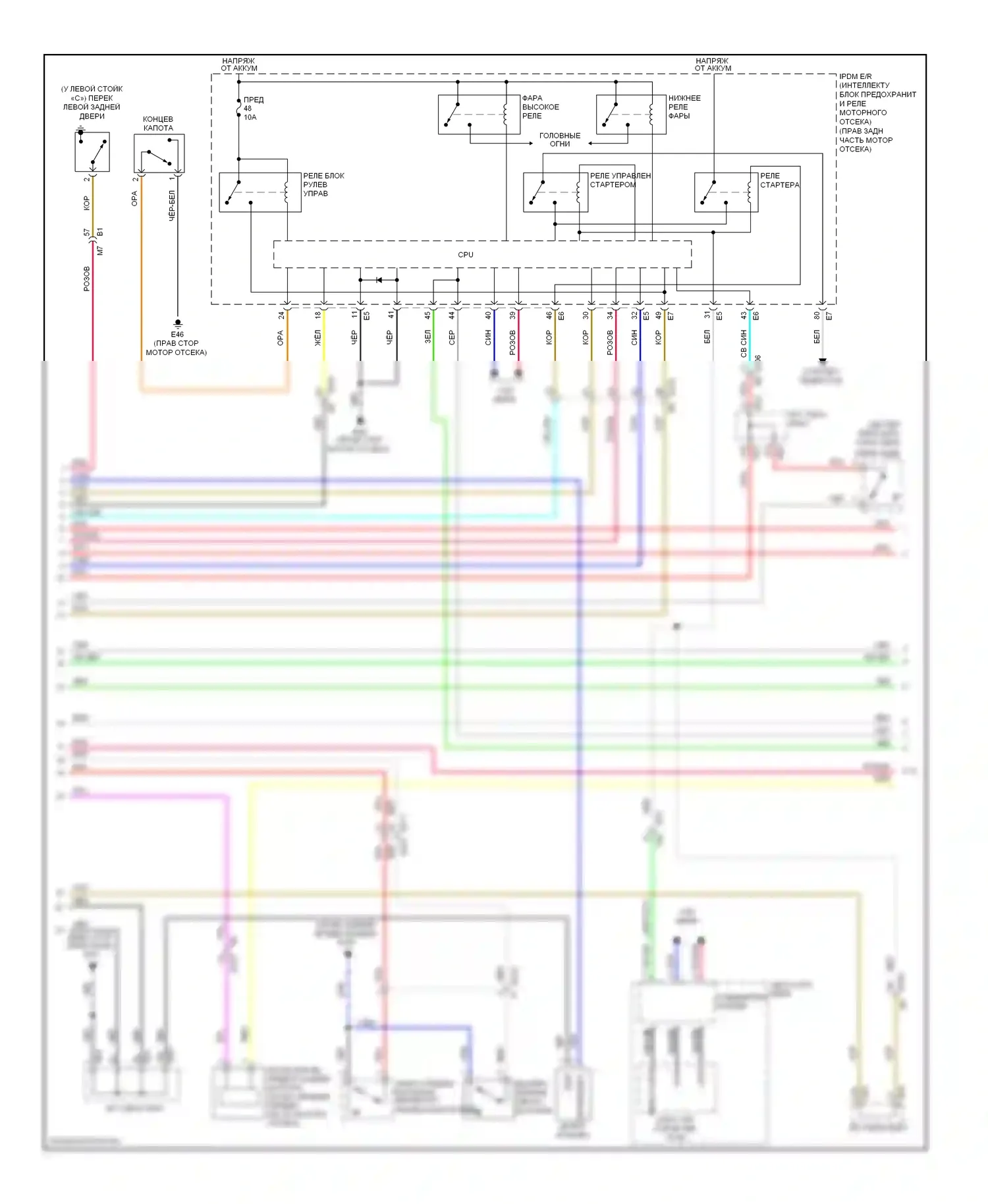 Центральный замок — Электросхема центрального замка — Электросхема центрального замка (3 из 4). Infiniti M37 IV (2010-2014)