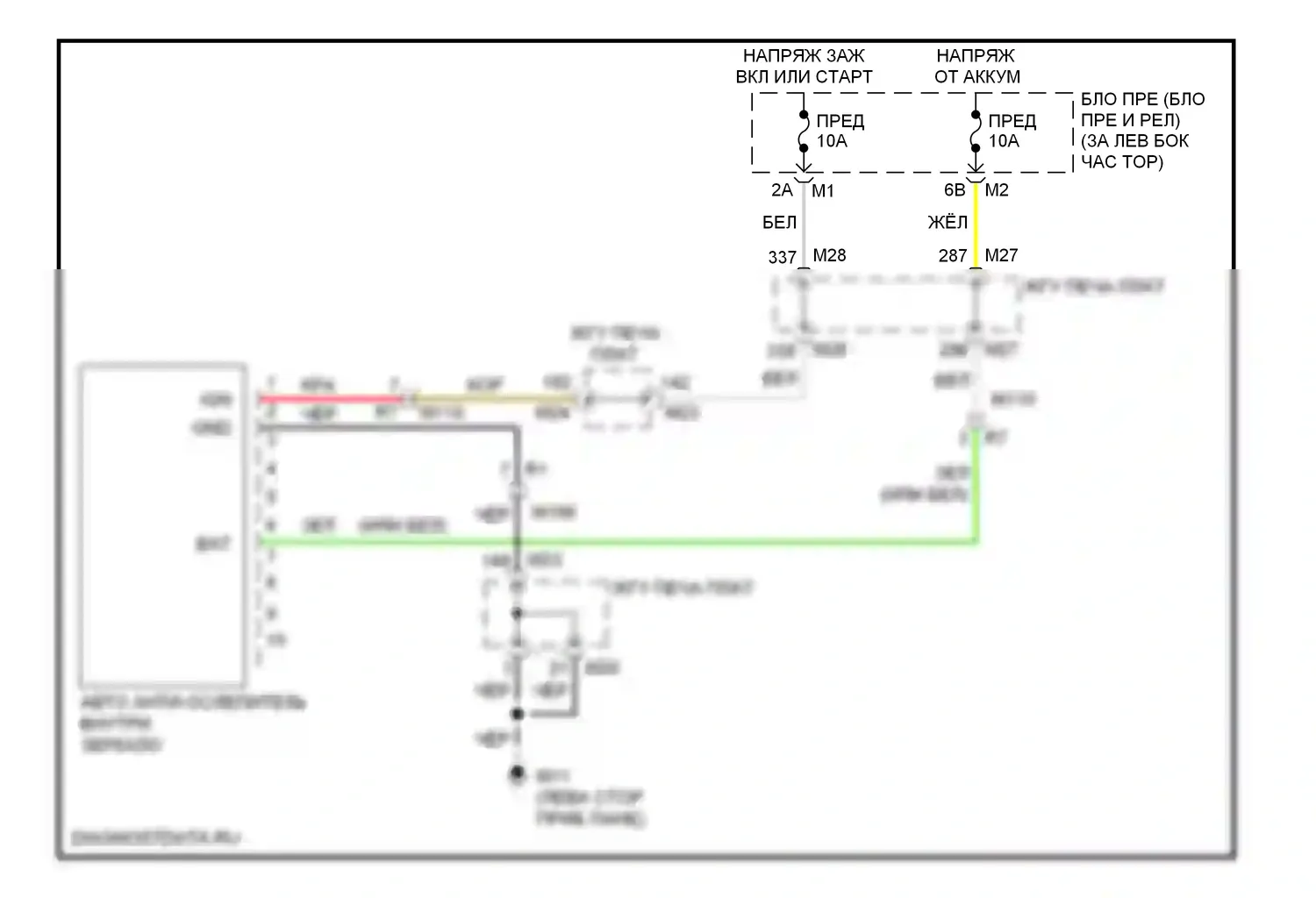 Управление зеркалами заднего вида — Электросхема управления зеркалами заднего вида — Электросхема управления зеркалами заднего вида. Infiniti M37 IV (2010-2014)