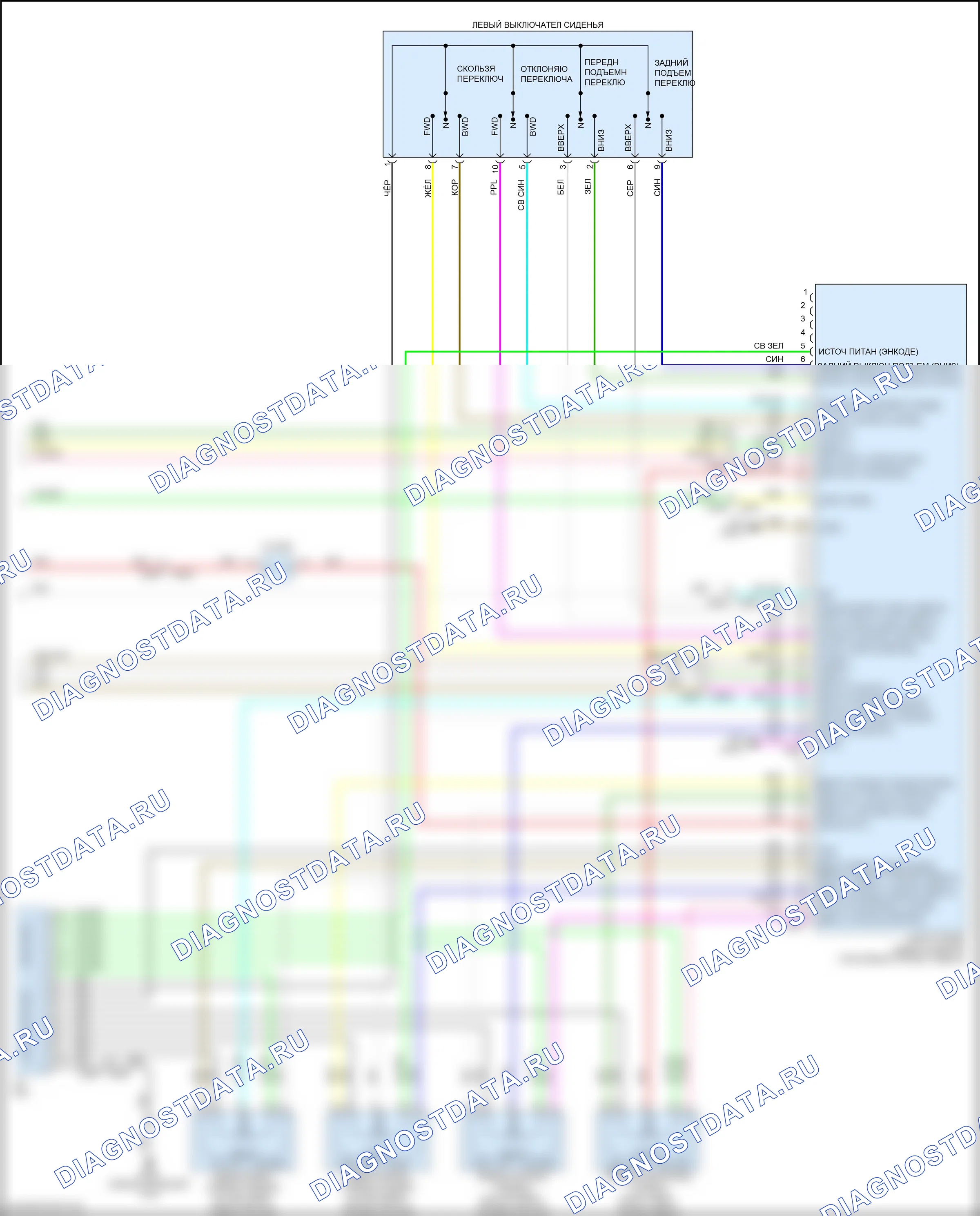 Память — Электросхема систем памяти — Электросхема систем памяти (3 из 3). Infiniti QX50 II (2017-2024)