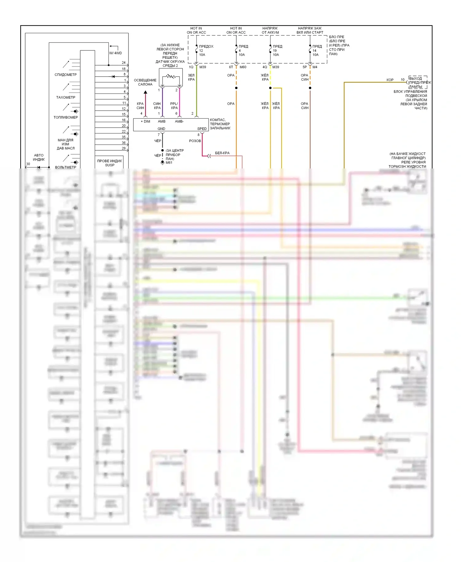 Приборная панель — Электросхема приборной панели — Электросхема приборной панели (1 из 2). Infiniti QX56 I (2004-2007)