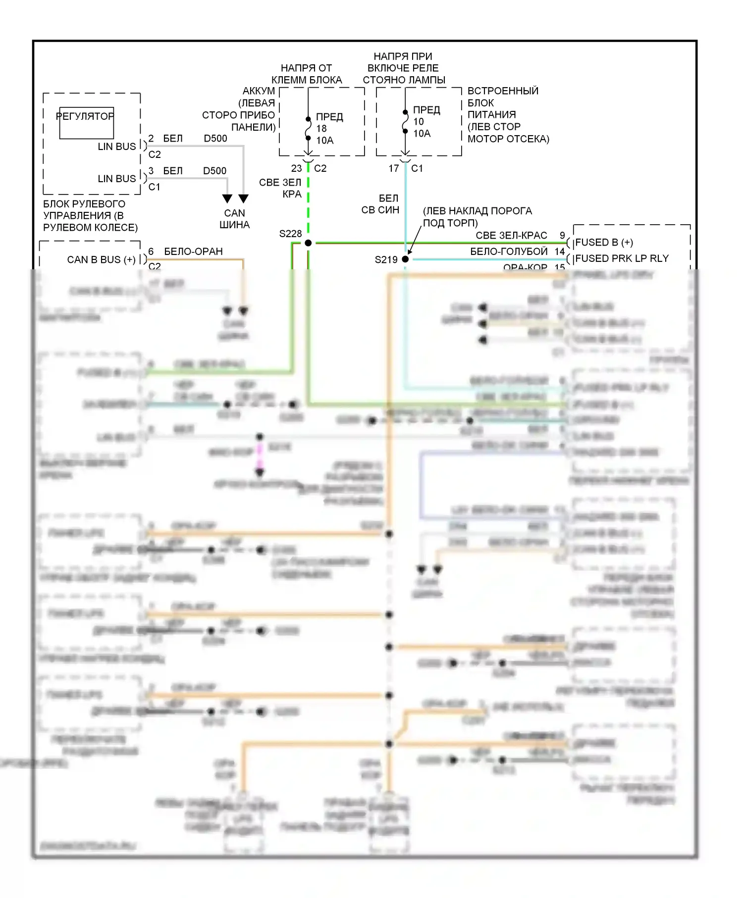 Освещение салона — Электросхема подсветки приборной панели — Электросхема подсветки приборной панели. Jeep Commander I (2005-2010)