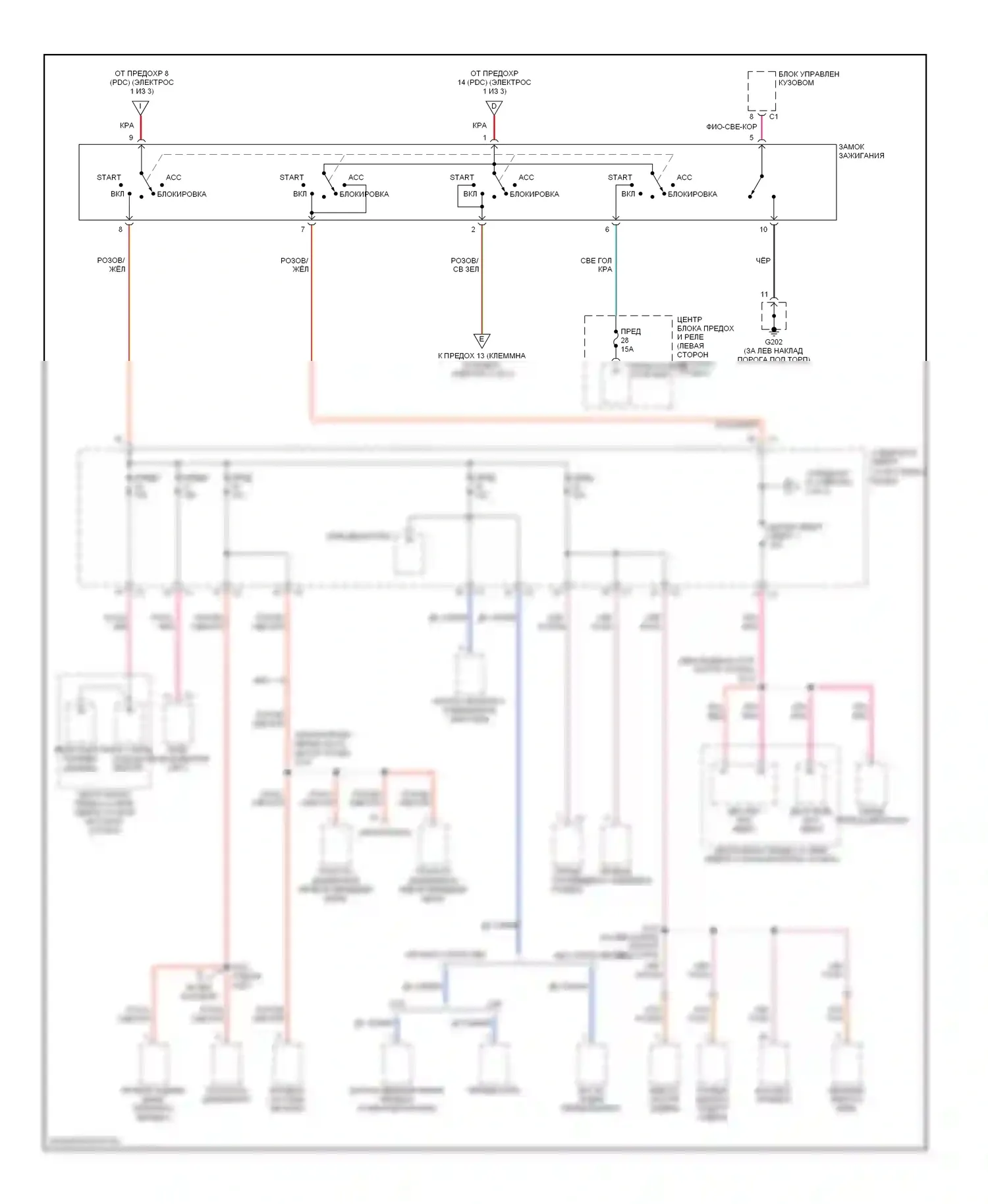 Блок предохранителей и реле — Электросхема блока предохранителей реле — Электросхема блока предохранителей реле (2 из 3). Jeep Liberty I (2001-2007)