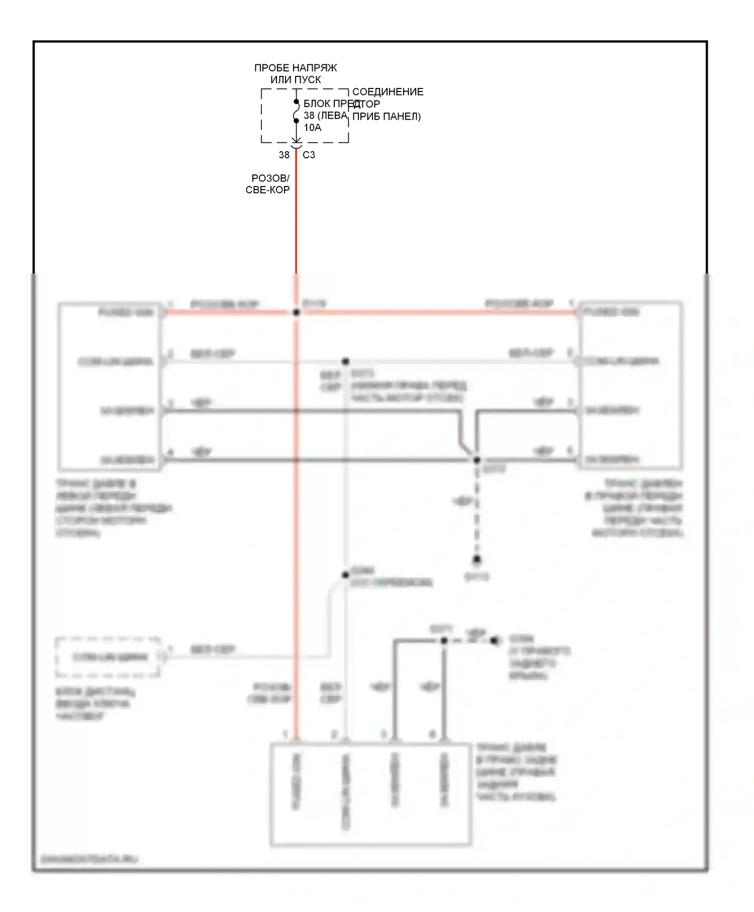 Предупреждение — Электросхема контроля давления в шинах — Электросхема контроля давления в шинах. Jeep Liberty I (2001-2007)