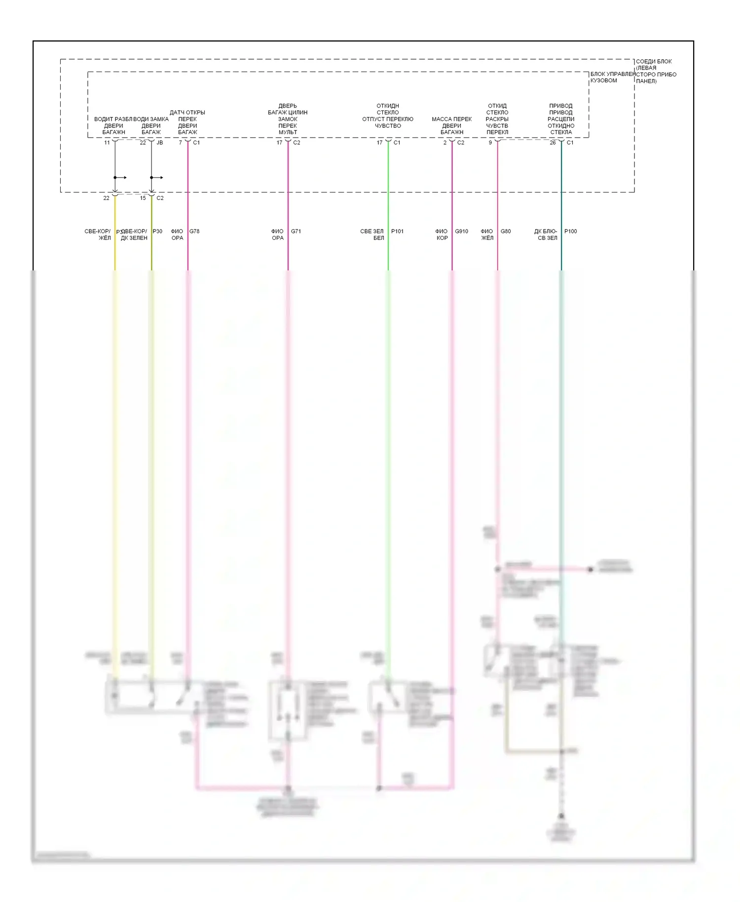 Центральный замок — Электросхема центрального замка — Электросхема центрального замка (2 из 2). Jeep Liberty I (2001-2007)