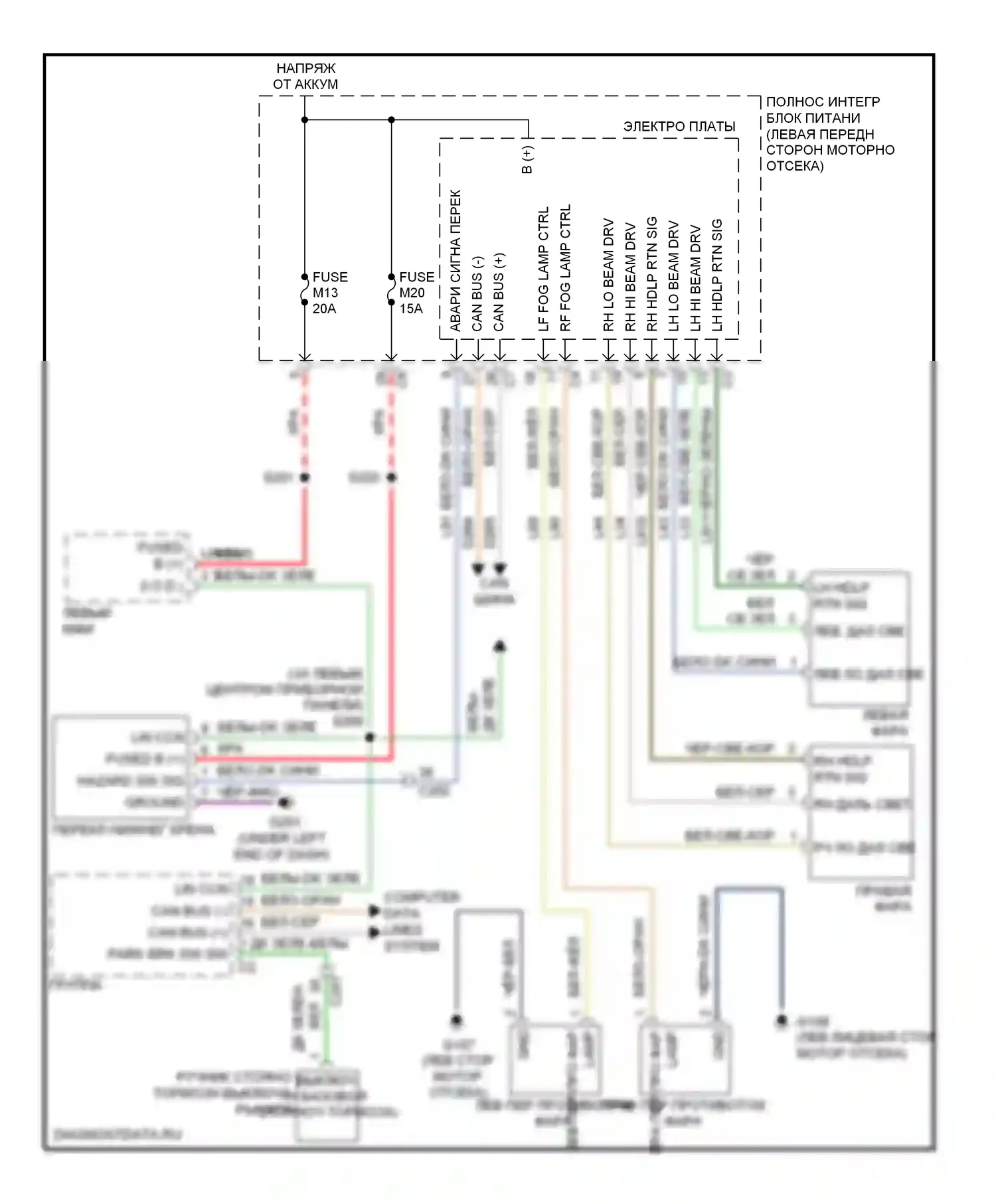 Фары — Электросхема фар — Электросхема фар. Jeep Liberty II (2007-2012)
