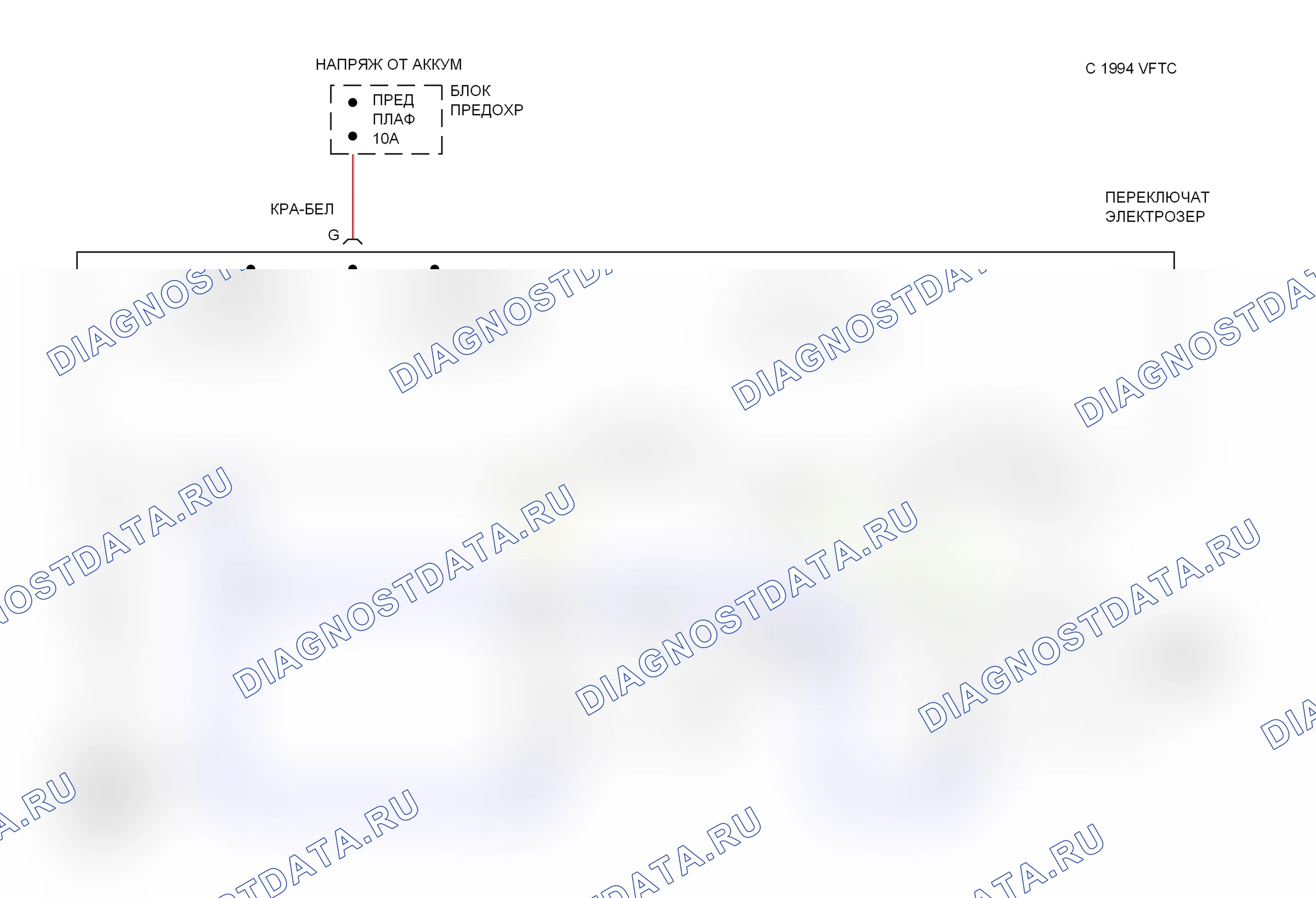 Управление зеркалами заднего вида — Электросхема электрозеркала — Электросхема электрозеркала. Jeep Wagoneer SJ (1963-1991)