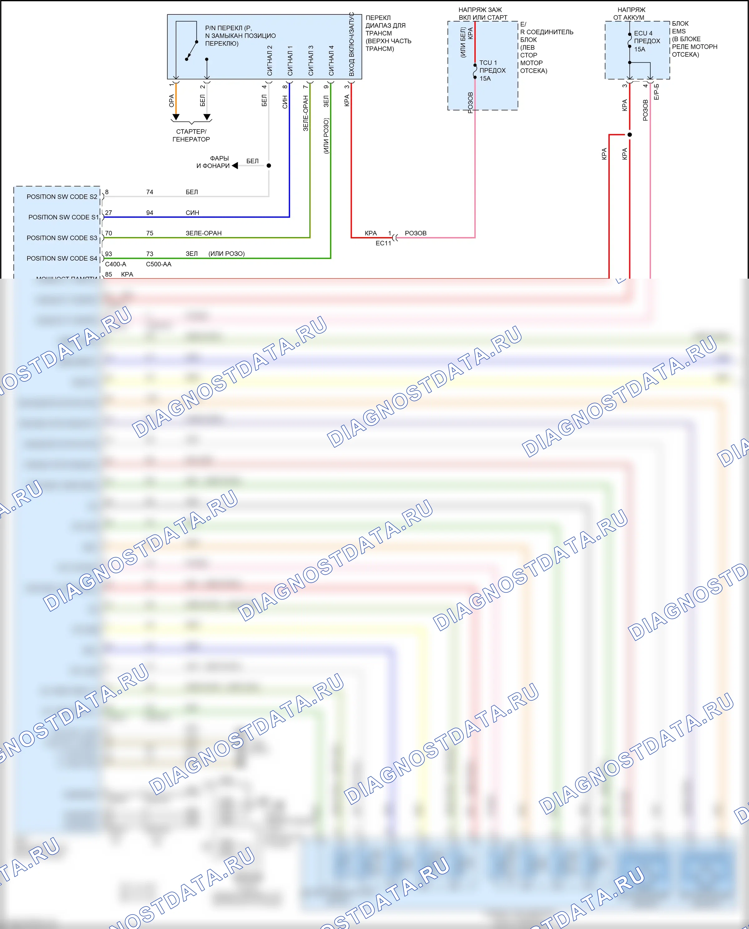 Коробка передач 2.0l gdi — 2.0l gdi, электросхема коробки передач — 2.0l gdi, электросхема коробки передач (1 из 2). Kia Forte II рестайлинг (2016-2018)