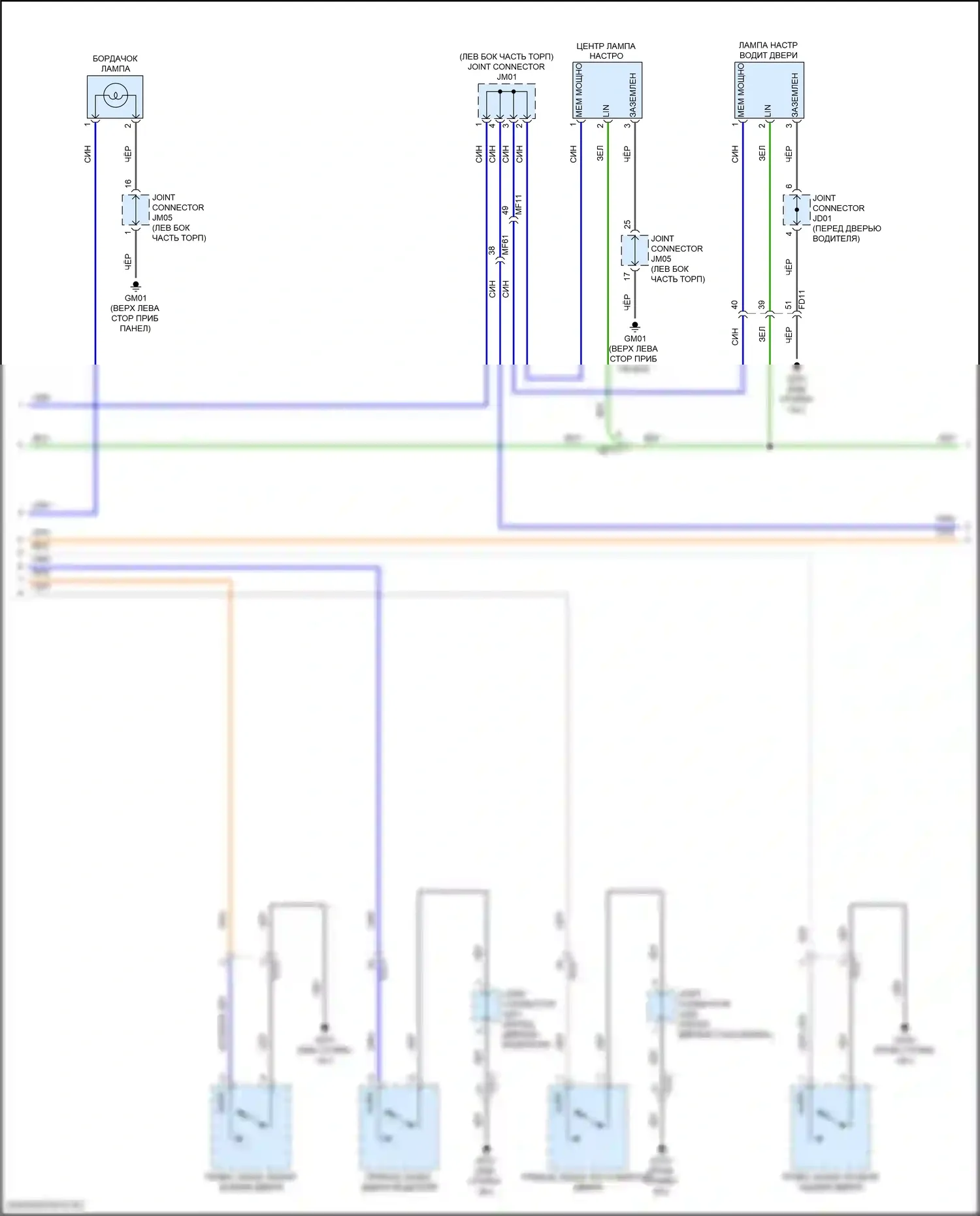 Освещение салона — Электросхема освещения салона — Электросхема освещения салона (2 из 3). Kia Forte III рестайлинг (2021-2024)