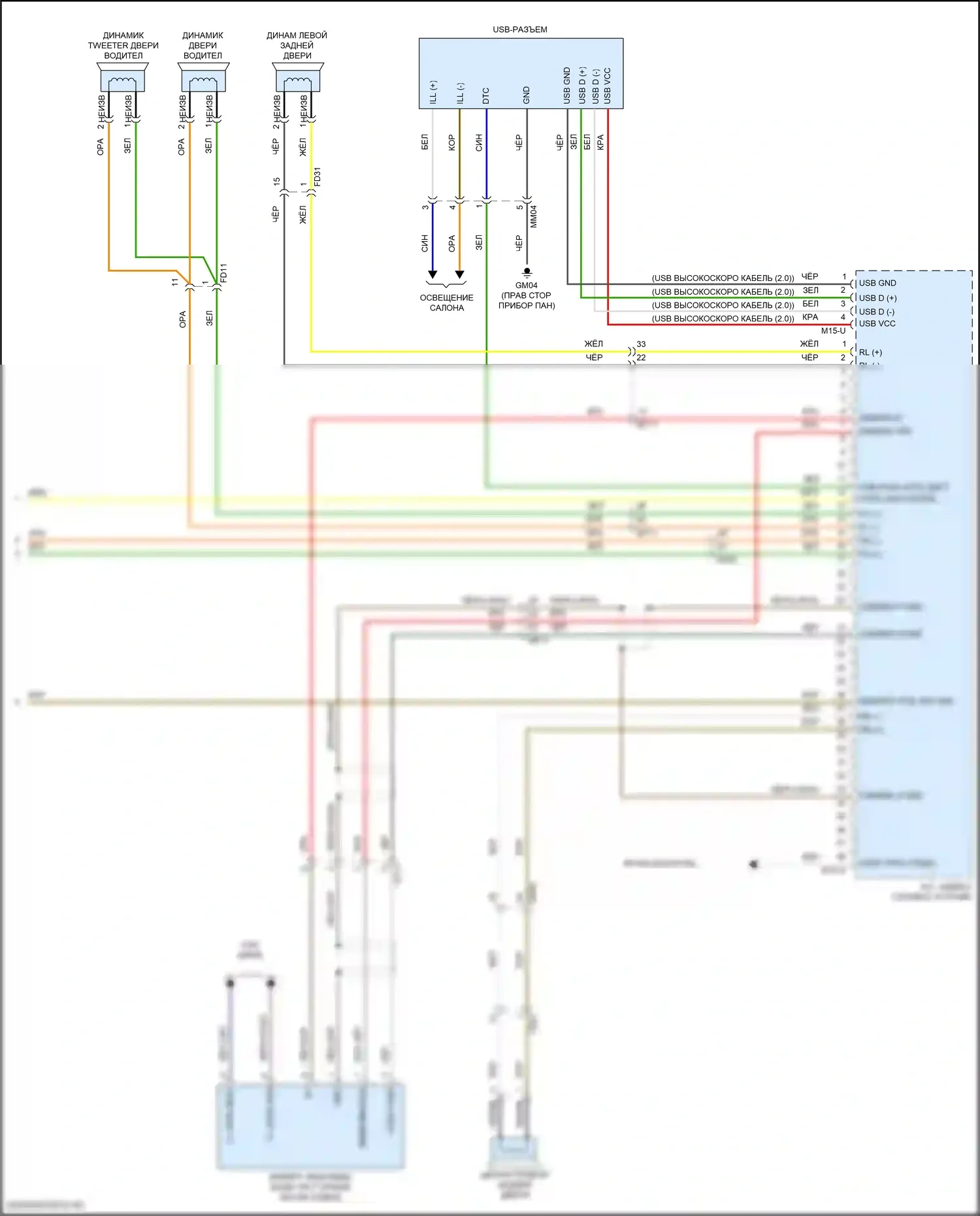 Системы помощи водителю — Электросхема навигации, без усилителя — Электросхема навигации, без усилителя (3 из 3). Kia Forte III рестайлинг (2021-2024)