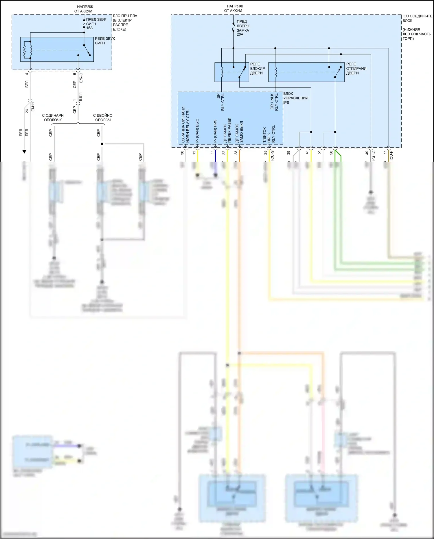 Центральный замок — Электросхема центрального замка — Электросхема центрального замка (1 из 2). Kia Forte III рестайлинг (2021-2024)