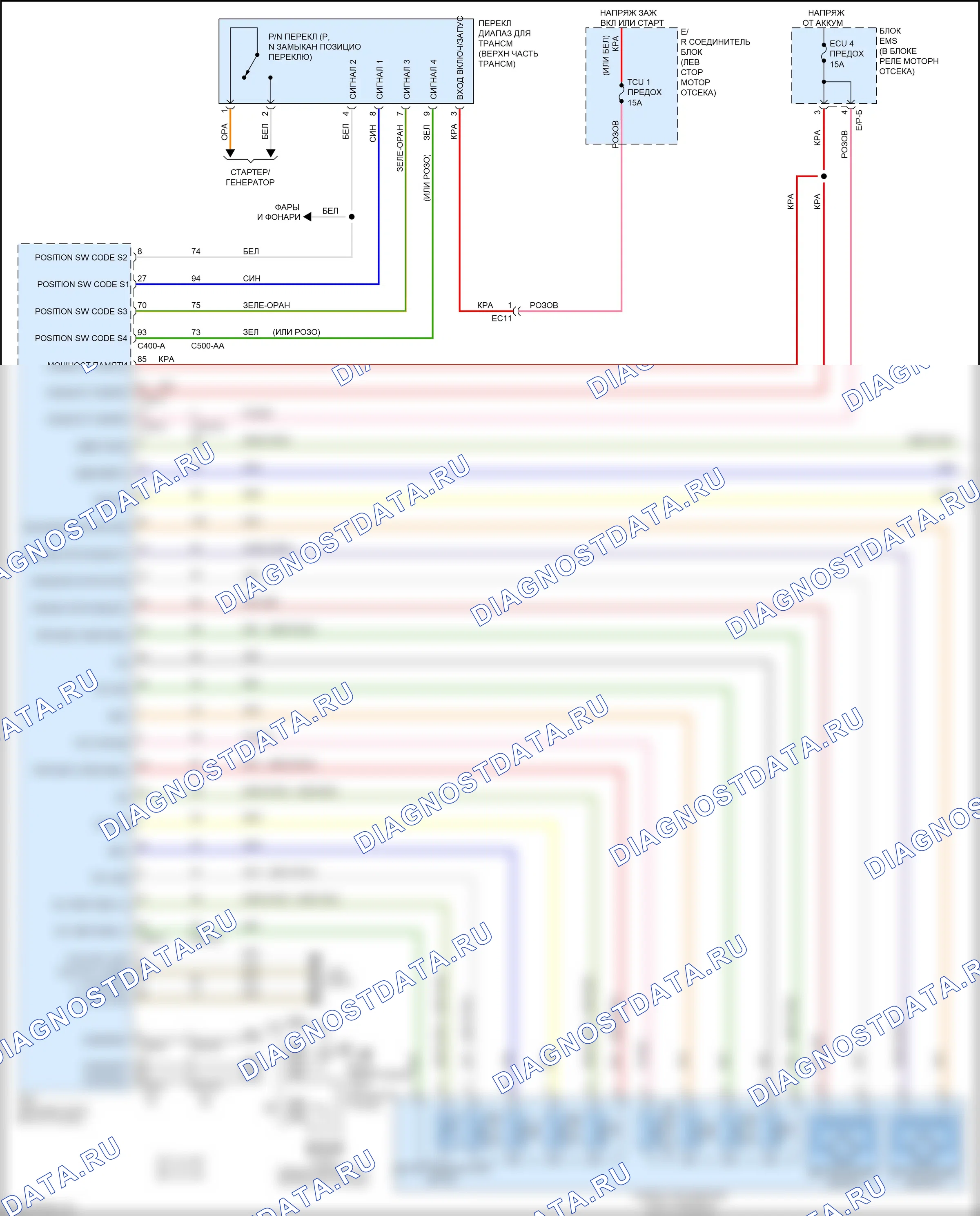 Коробка передач 2.0l gdi — 2.0l gdi, электросхема коробки передач — 2.0l gdi, электросхема коробки передач (1 из 2). Kia K3 I рестайлинг (2015-2018)