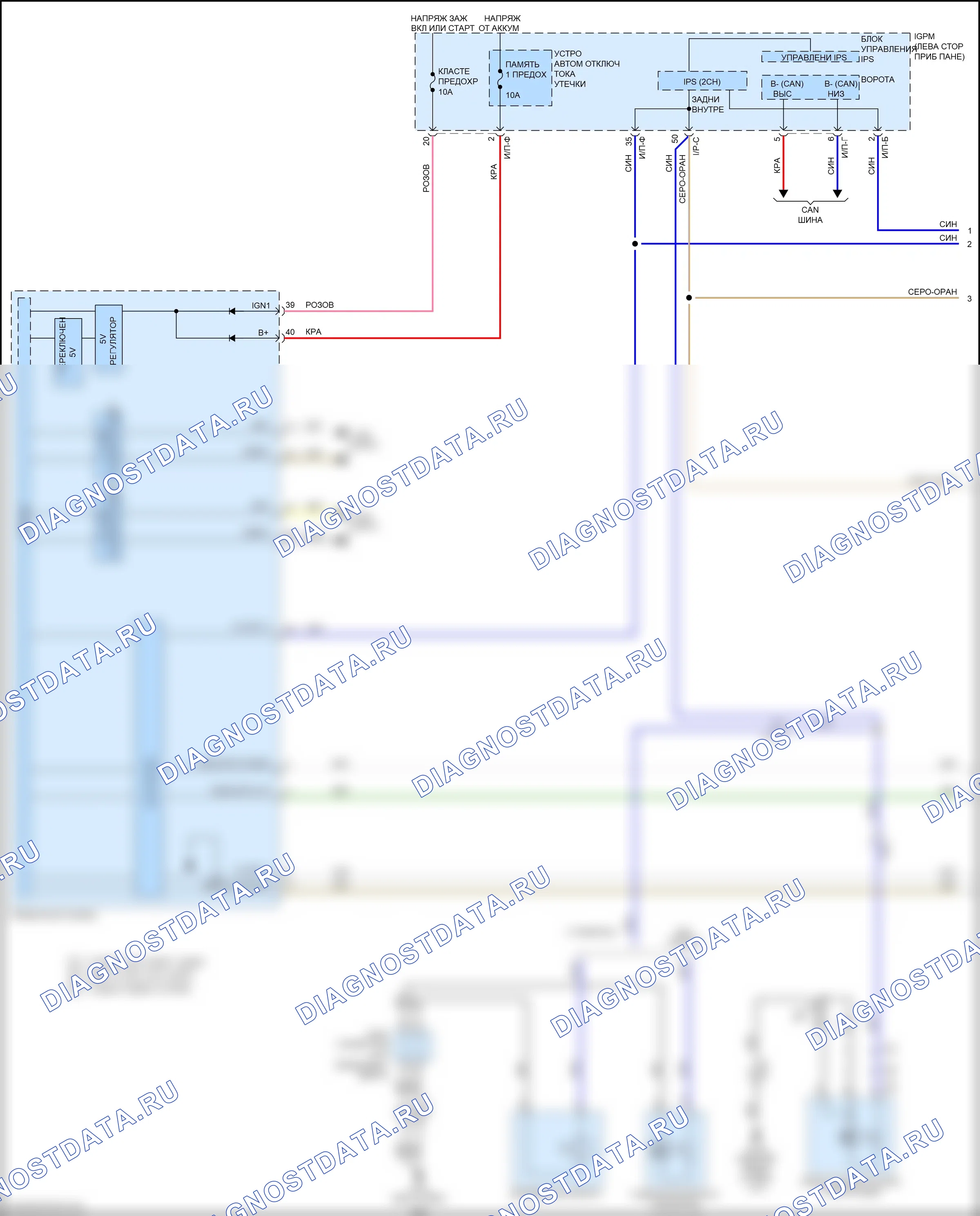 Освещение салона — Электросхема подсветки приборной панели — Электросхема подсветки приборной панели (1 из 3). Kia Niro I рестайлинг (2019-2022)