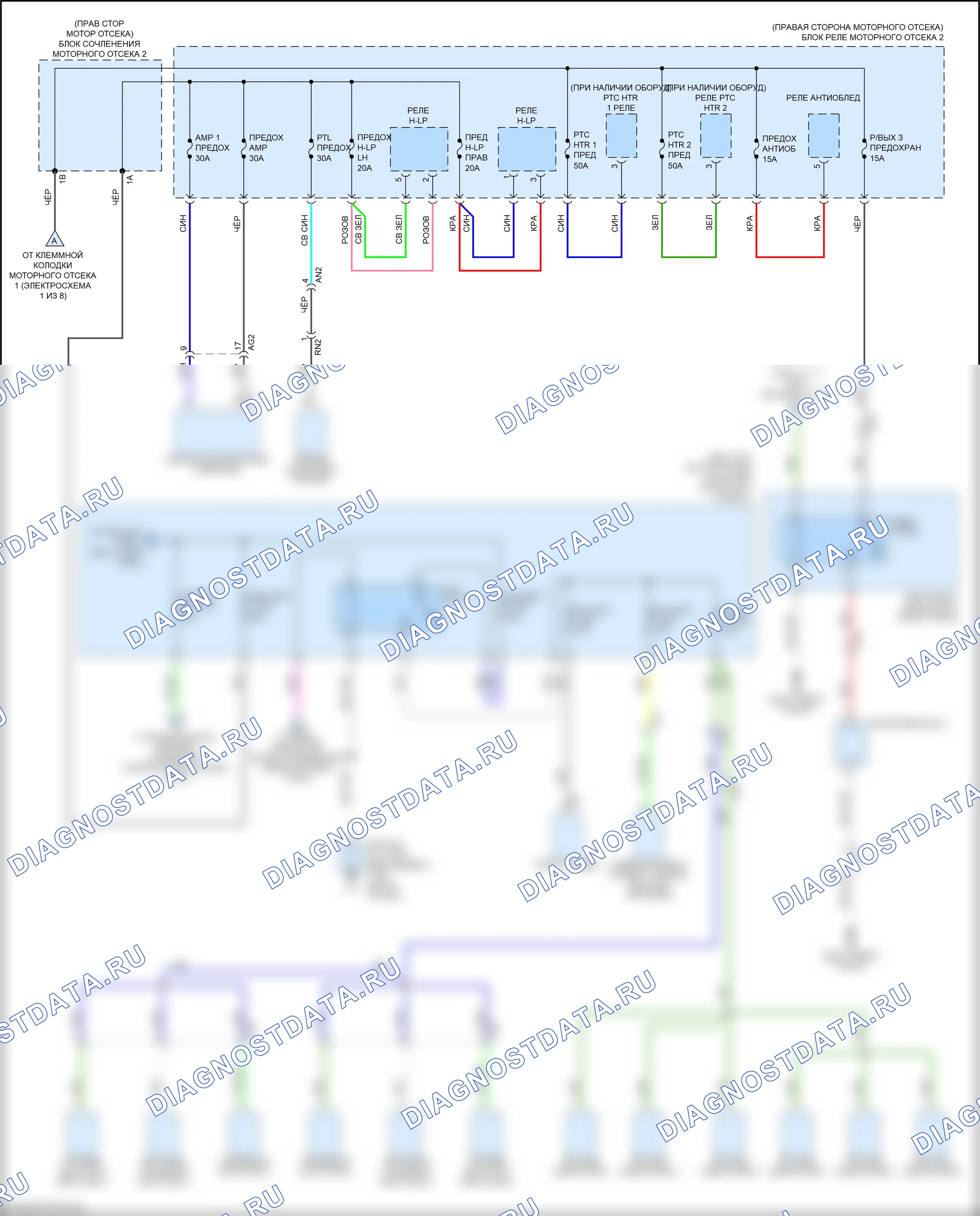 Блок предохранителей и реле — Электросхема блока предохранителей реле — Электросхема блока предохранителей реле (2 из 8). Lexus ES XV70 (2018-2021)