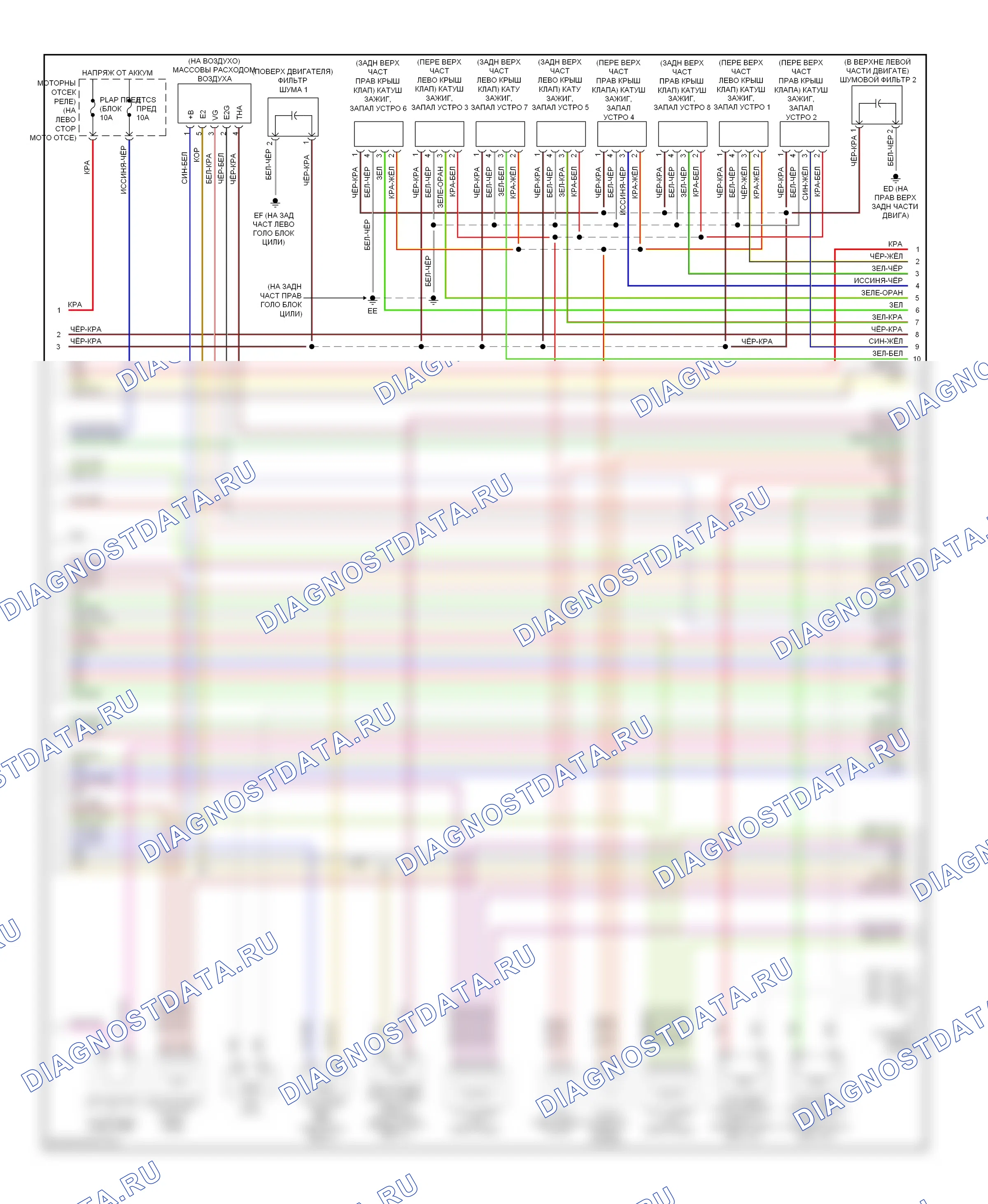 Двигатель — Электросхема двигателя 4.7л — Электросхема двигателя 4.7л (6 из 7). Lexus GX J120 (2002-2009)