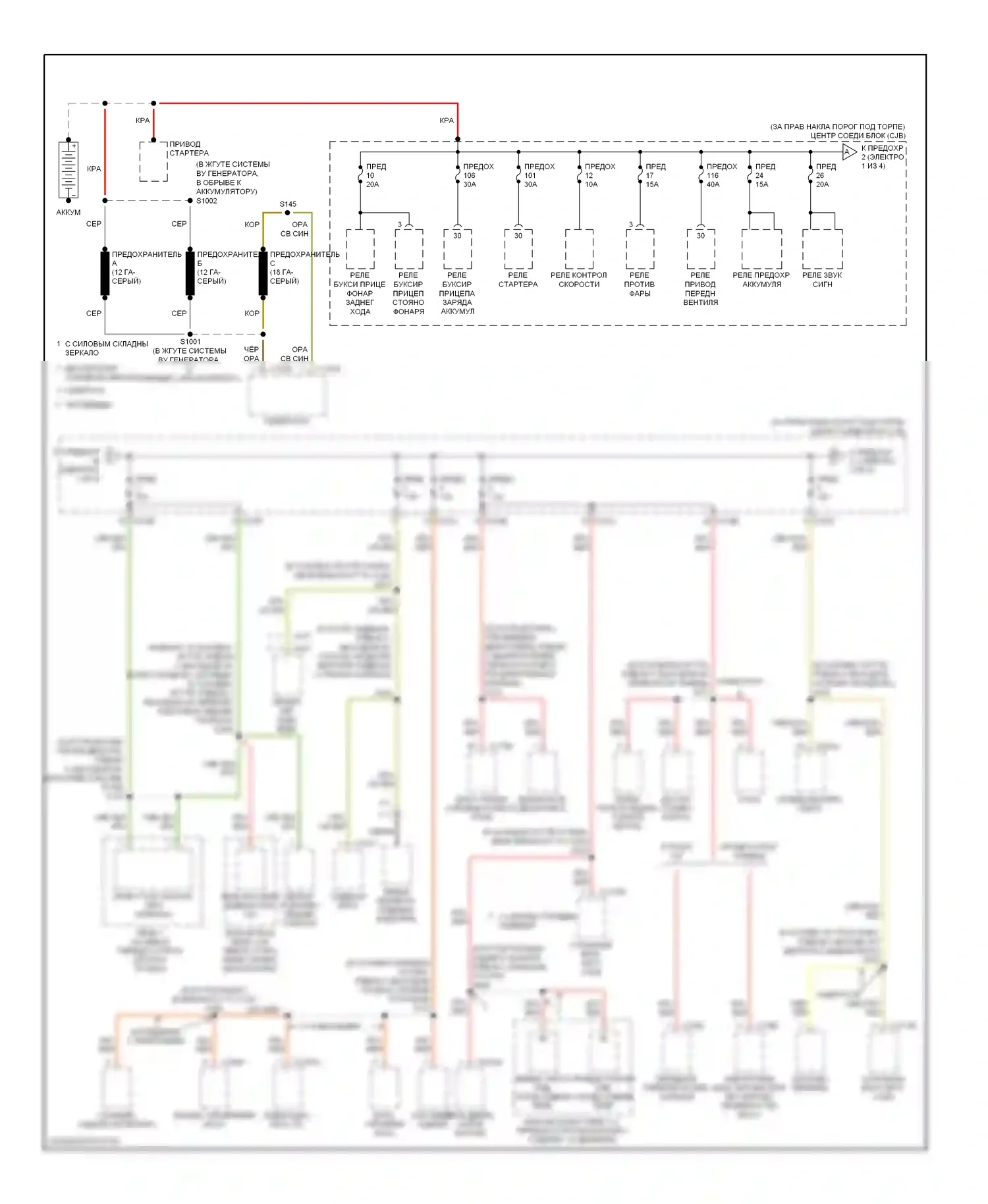 Блок предохранителей и реле — Электросхема блока предохранителей реле — Электросхема блока предохранителей реле (1 из 4). Lincoln Navigator II (2002-2006)