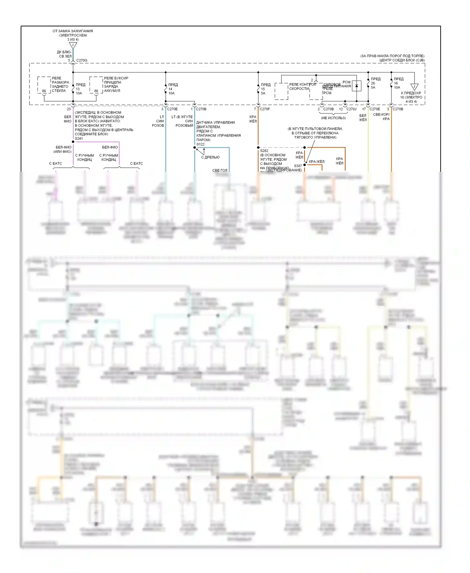 Блок предохранителей и реле — Электросхема блока предохранителей реле — Электросхема блока предохранителей реле (4 из 4). Lincoln Navigator II (2002-2006)