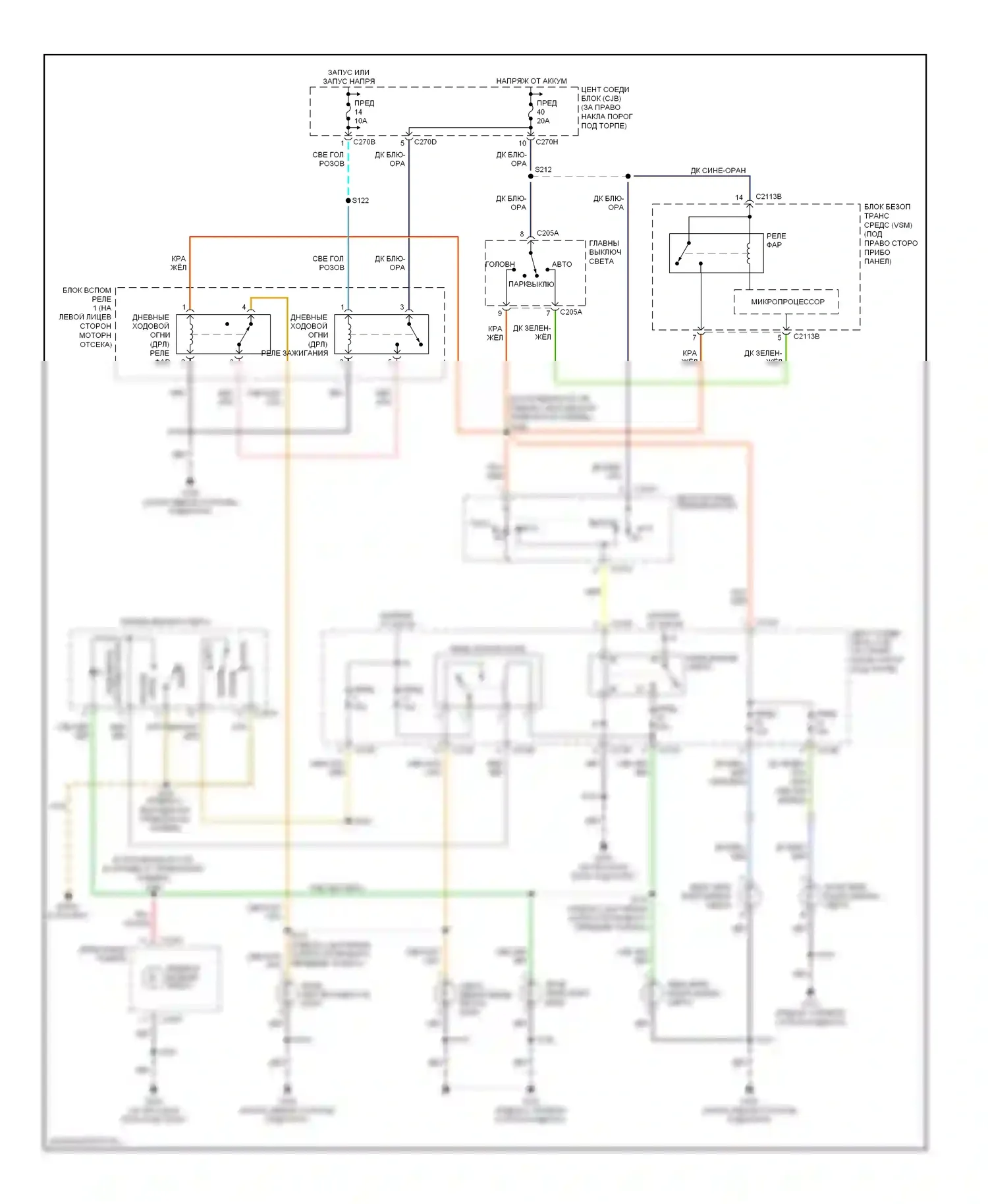Фары — Электросхема фар, с дрелью — Электросхема фар, с дрелью. Lincoln Navigator II (2002-2006)