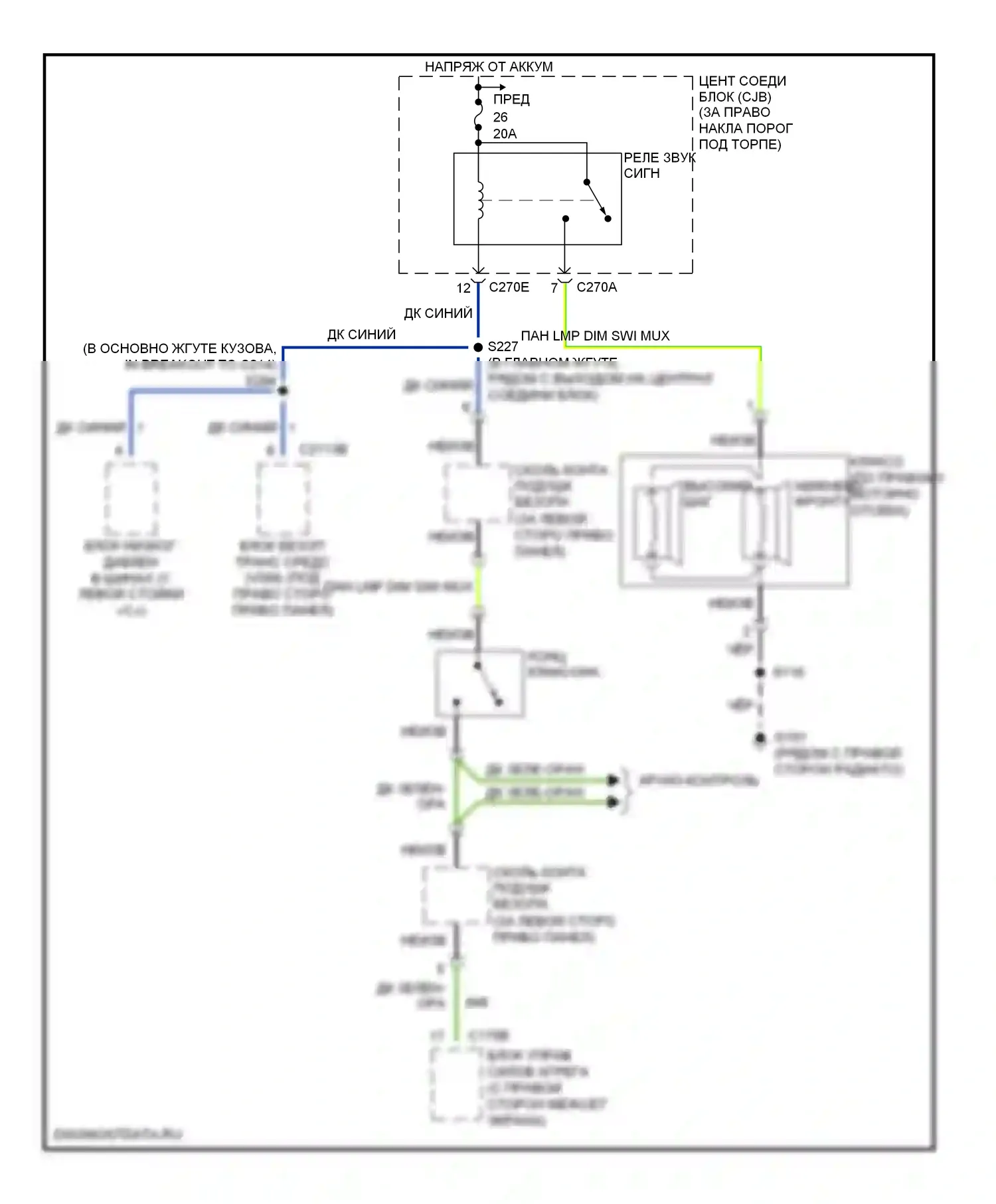 Клаксон — Электросхема клаксона — Электросхема клаксона. Lincoln Navigator II (2002-2006)