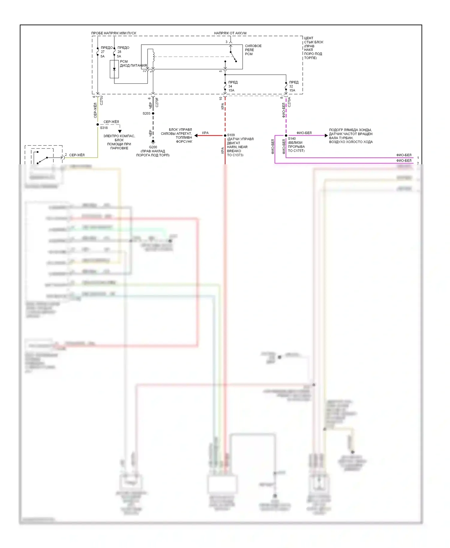 Коробка передач — Электросхема автоматической коробки передач — Электросхема автоматической коробки передач (1 из 2). Lincoln Navigator II (2002-2006)