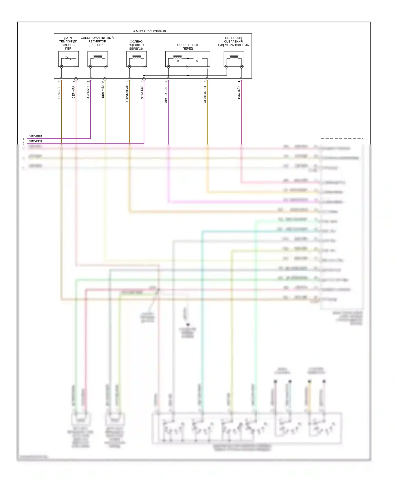 Коробка передач — Электросхема автоматической коробки передач — Электросхема автоматической коробки передач (2 из 2). Lincoln Navigator II (2002-2006)