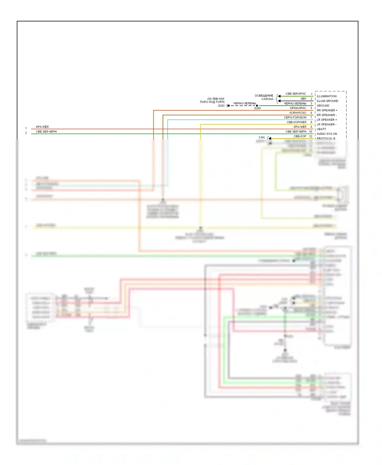 Магнитола — Электросхема магнитолы, без навигации — Электросхема магнитолы, без навигации (2 из 2). Lincoln Navigator II (2002-2006)