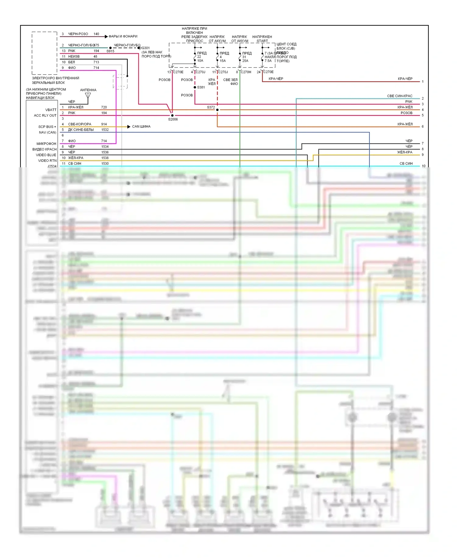 Системы помощи водителю — Электросхема навигации — Электросхема навигации (1 из 3). Lincoln Navigator II (2002-2006)