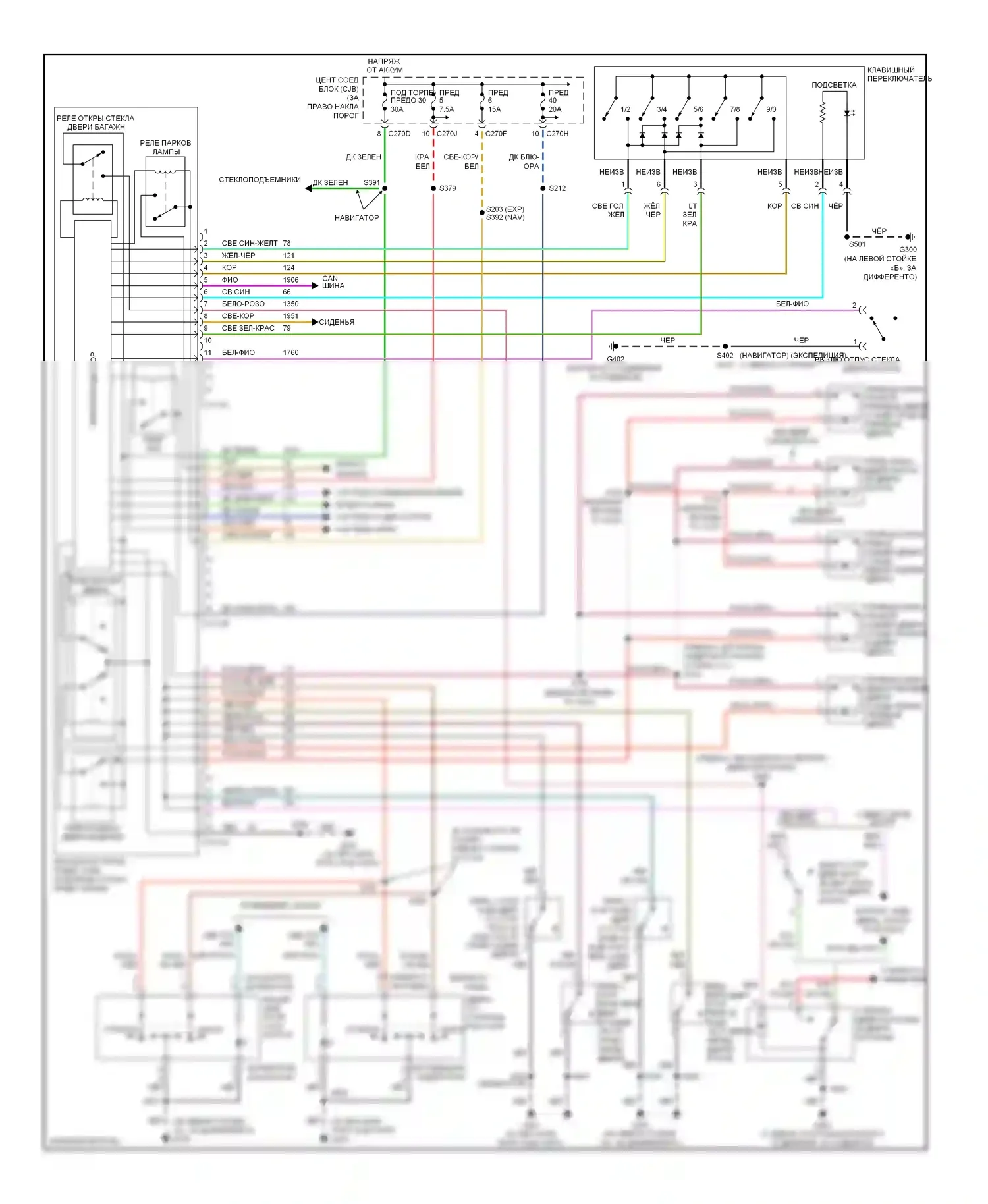 Центральный замок — Электросхема центрального замка — Электросхема центрального замка. Lincoln Navigator II (2002-2006)